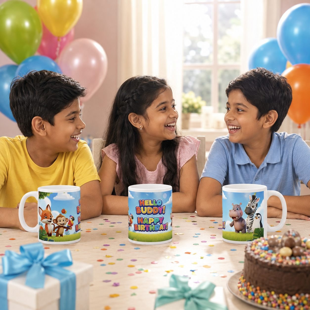 Hello Buddy Animal Friends Birthday Ceramic Mug view 8