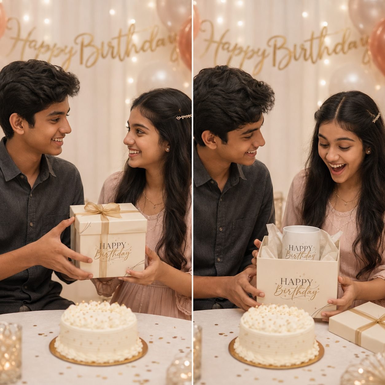 Modern Minimal Happy Birthday Ceramic Mug view 11