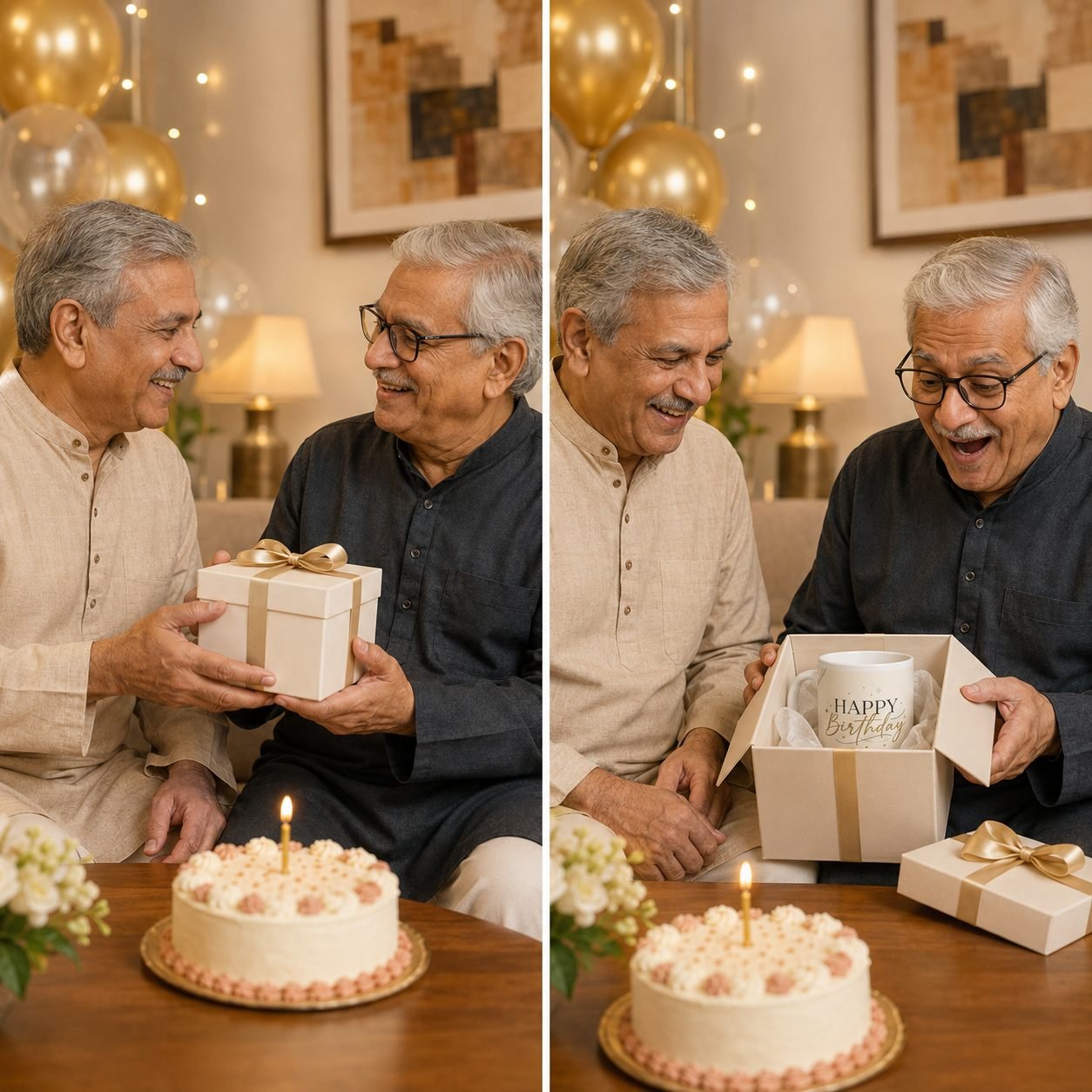 Modern Minimal Happy Birthday Ceramic Mug view 9