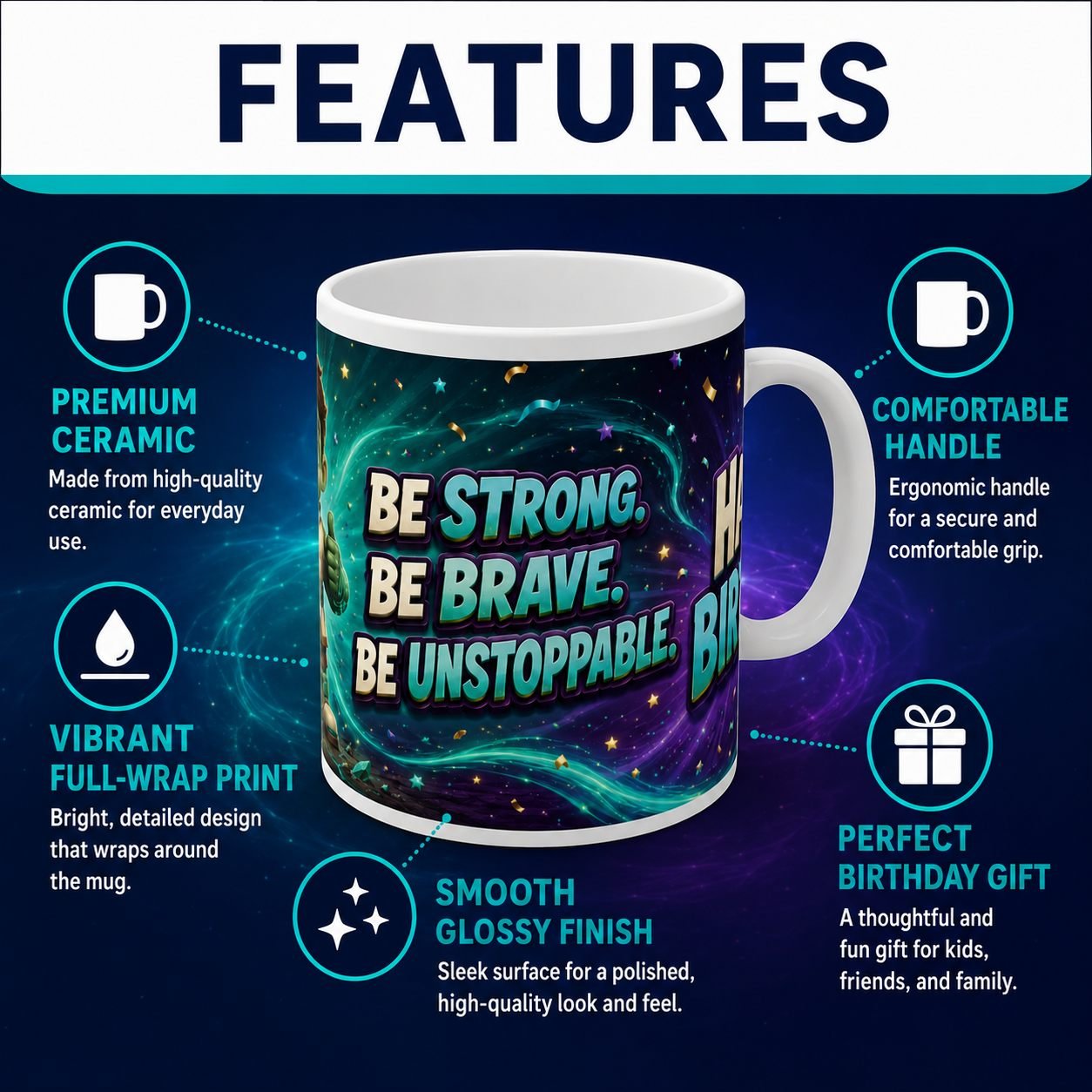Be Strong Terra Titan Birthday Mug – 325 ml view 12
