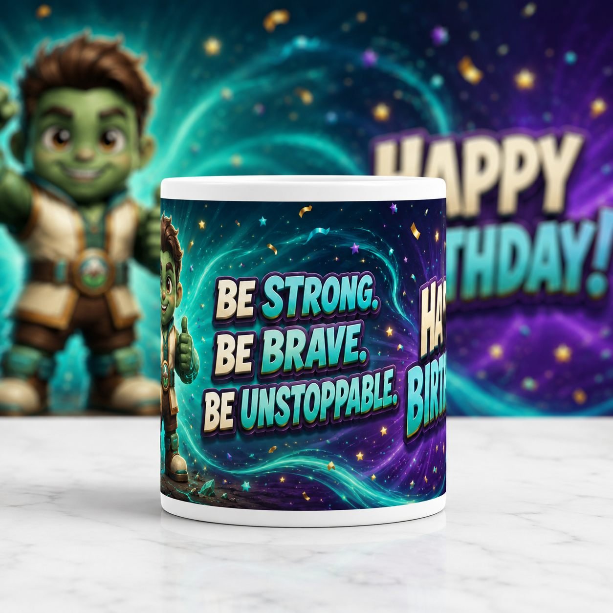 Be Strong Terra Titan Birthday Mug – 325 ml view 1