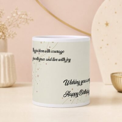 Bloom With Courage Birthday Mug – 325 ml