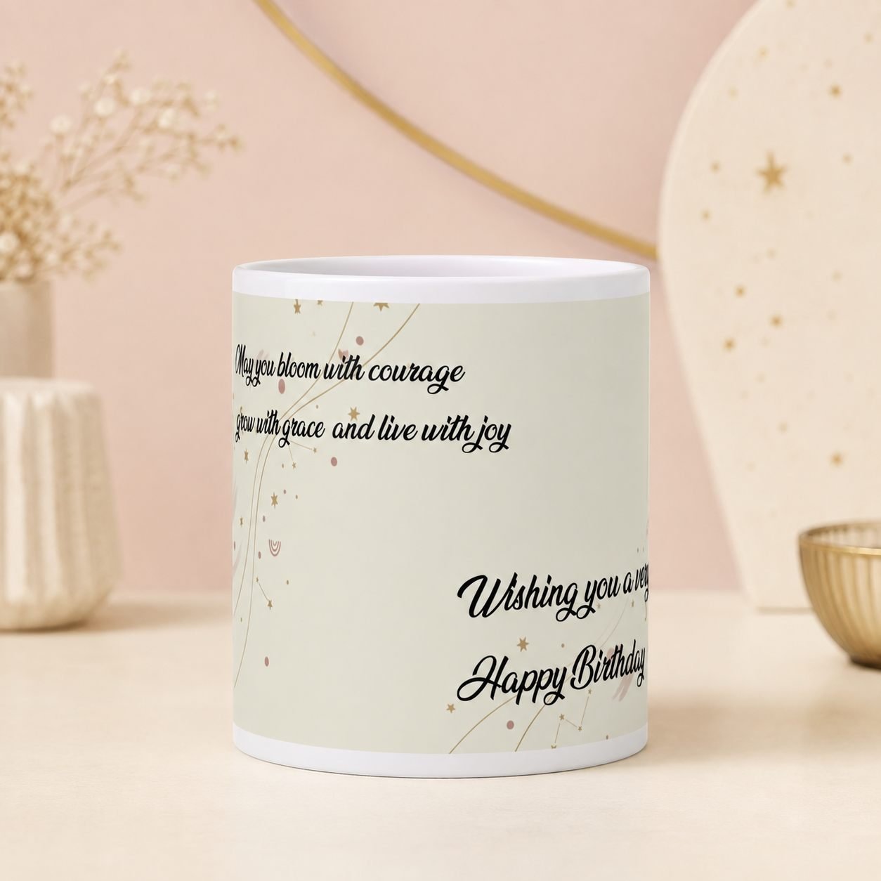 Bloom With Courage Birthday Mug – 325 ml view 1