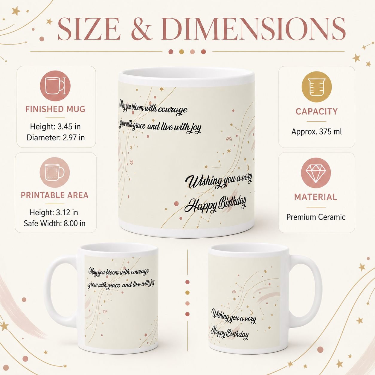 Bloom With Courage Birthday Mug – 325 ml view 17