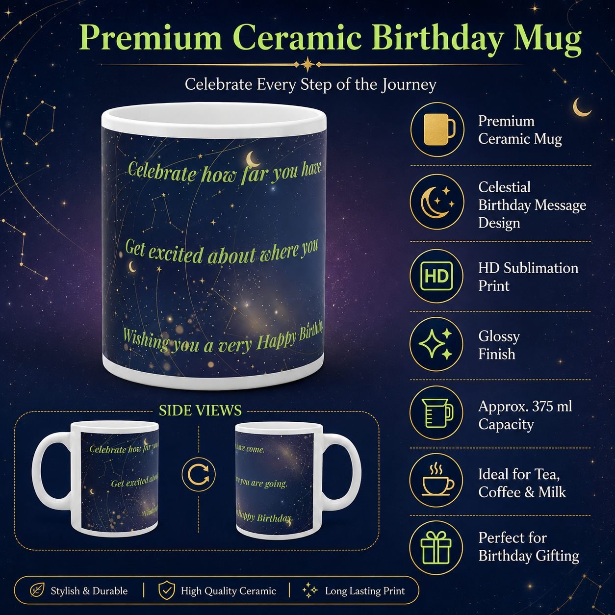 Celebrate Your Journey Celestial Birthday Mug – 325 ml view 10