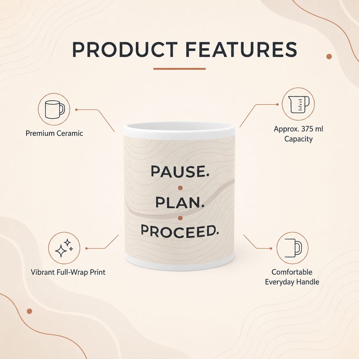 Pause Plan Proceed Corporate Motivational Mug – 325 ml view 11