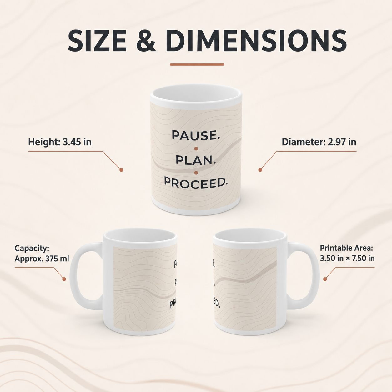 Pause Plan Proceed Corporate Motivational Mug – 325 ml view 12