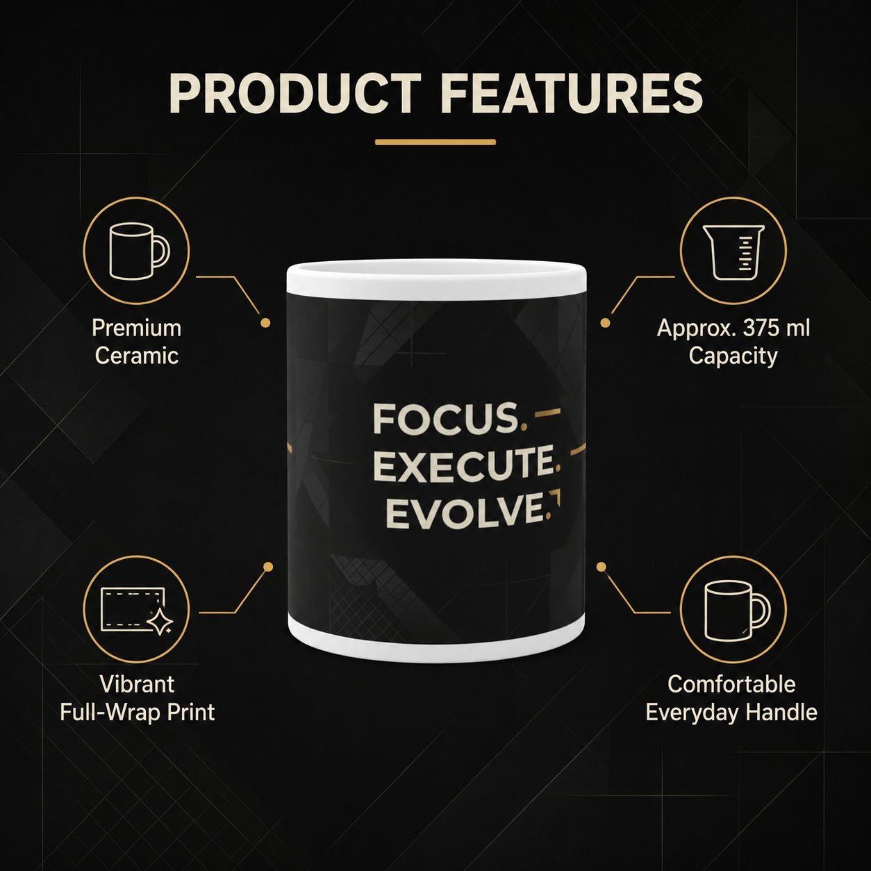 Focus Execute Evolve Corporate Mug – 325 ml view 11