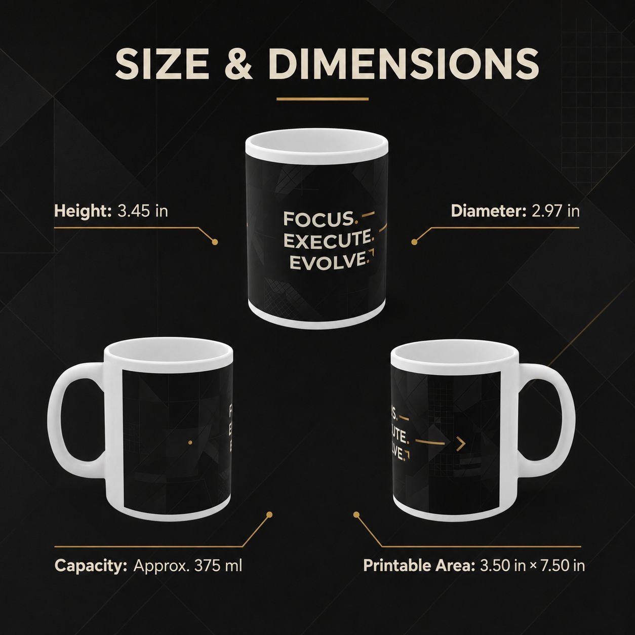 Focus Execute Evolve Corporate Mug – 325 ml view 12