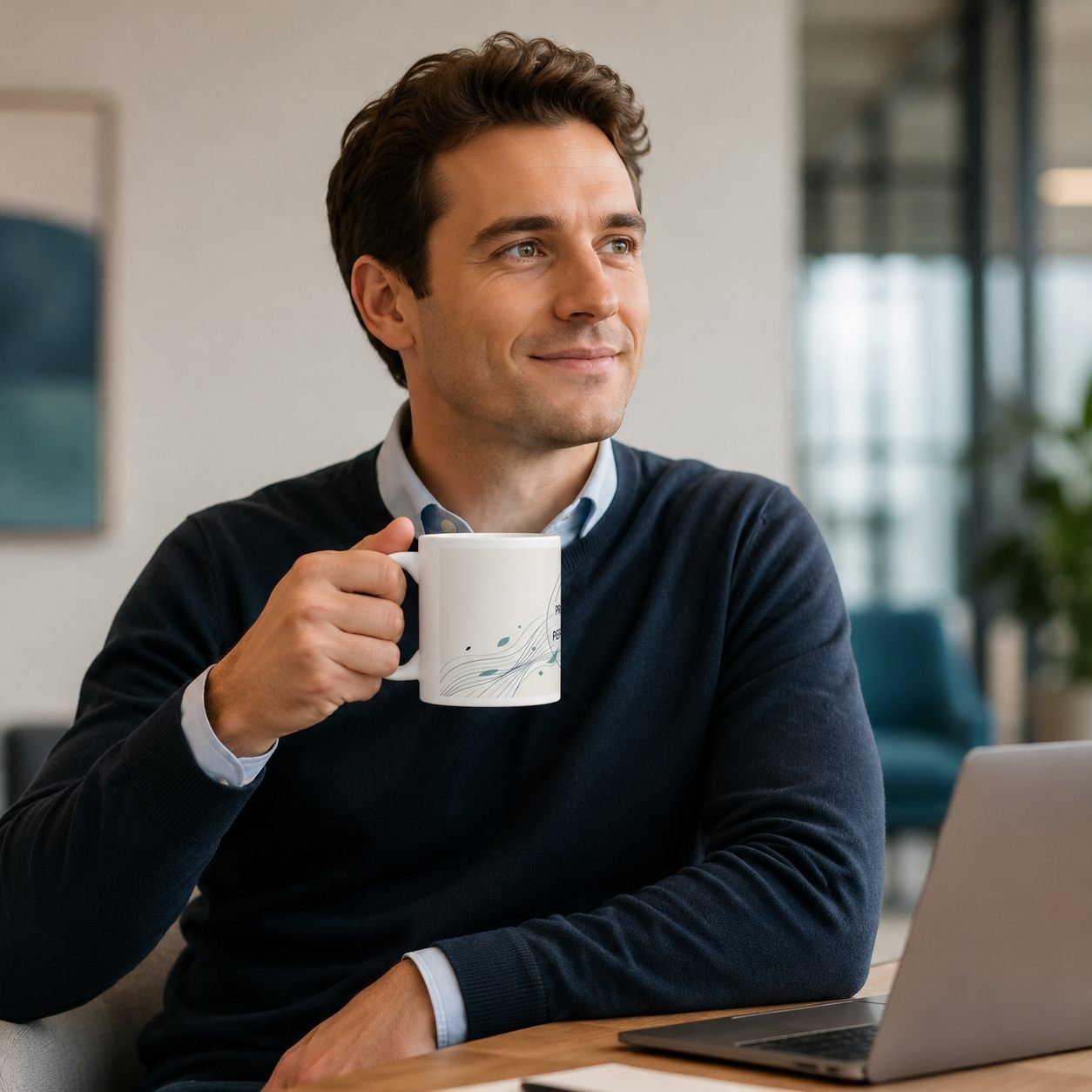 Progress Over Perfection Corporate Mug – 325 ml view 4