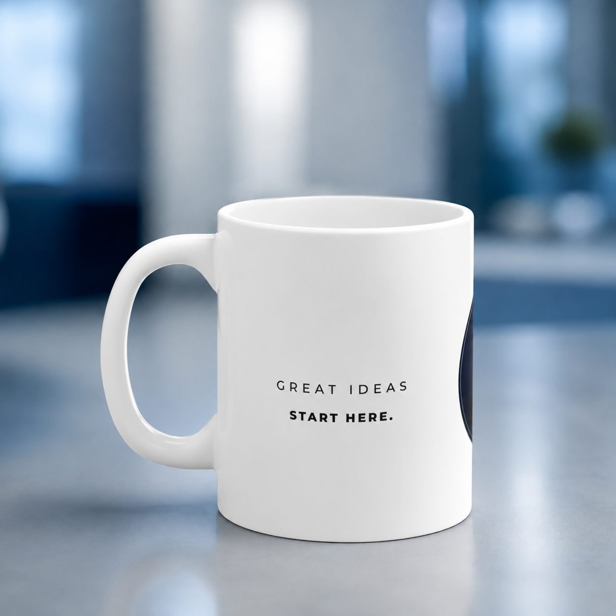 Great Ideas Start Here Custom Logo Corporate Mug – 325 ml view 2