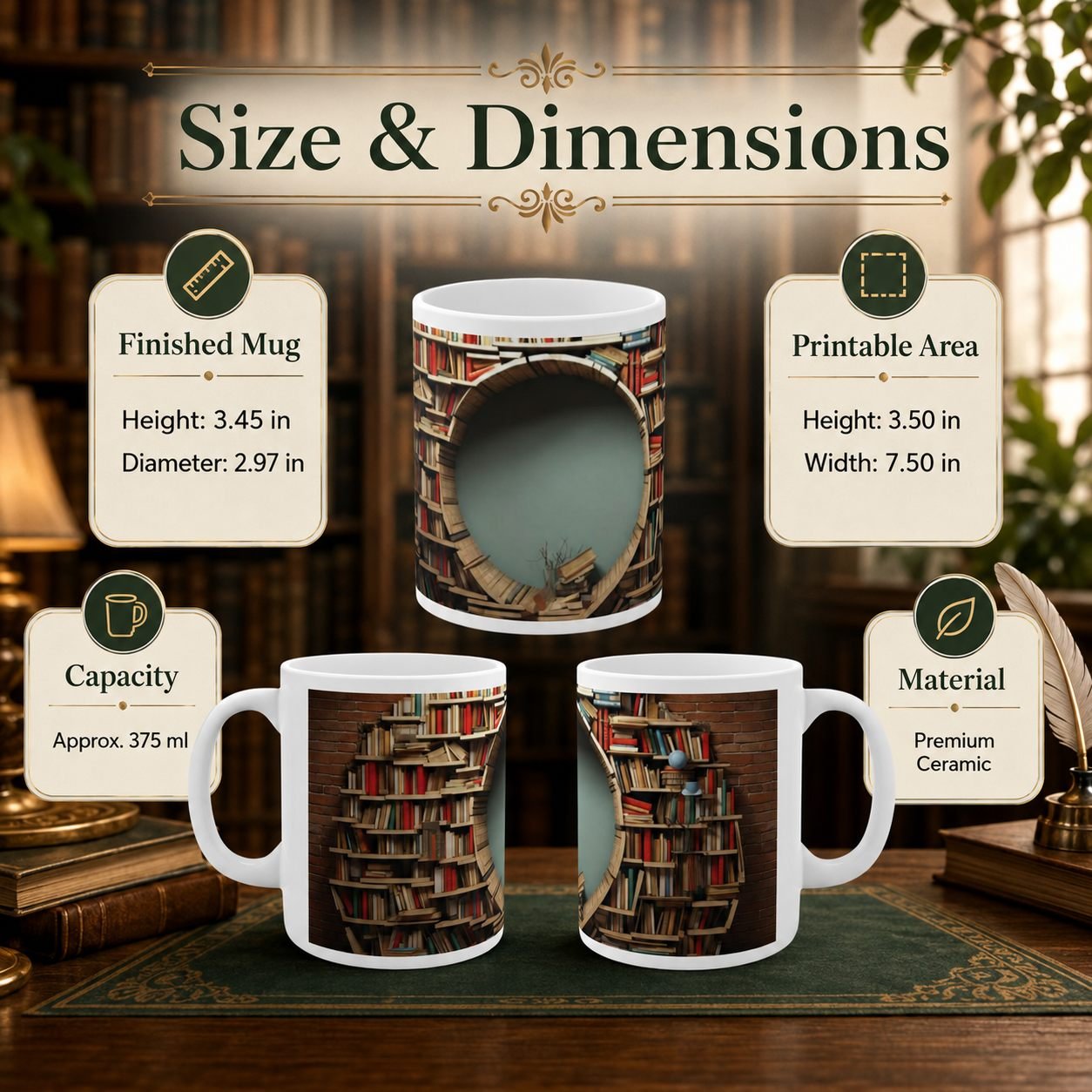 Literary Book Portal Designer Ceramic Mug view 13