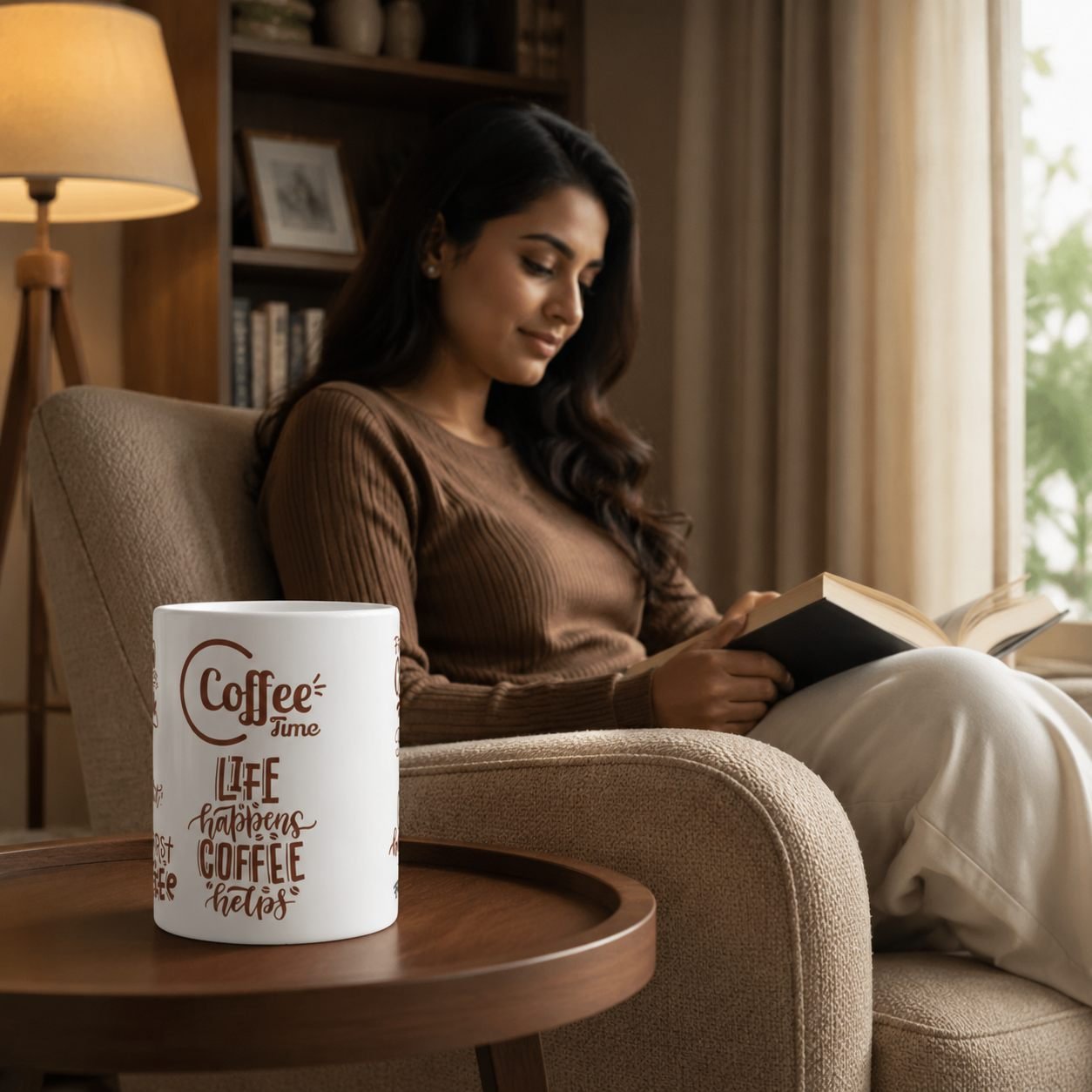 Coffee Quotes Typography Designer Ceramic Mug view 10