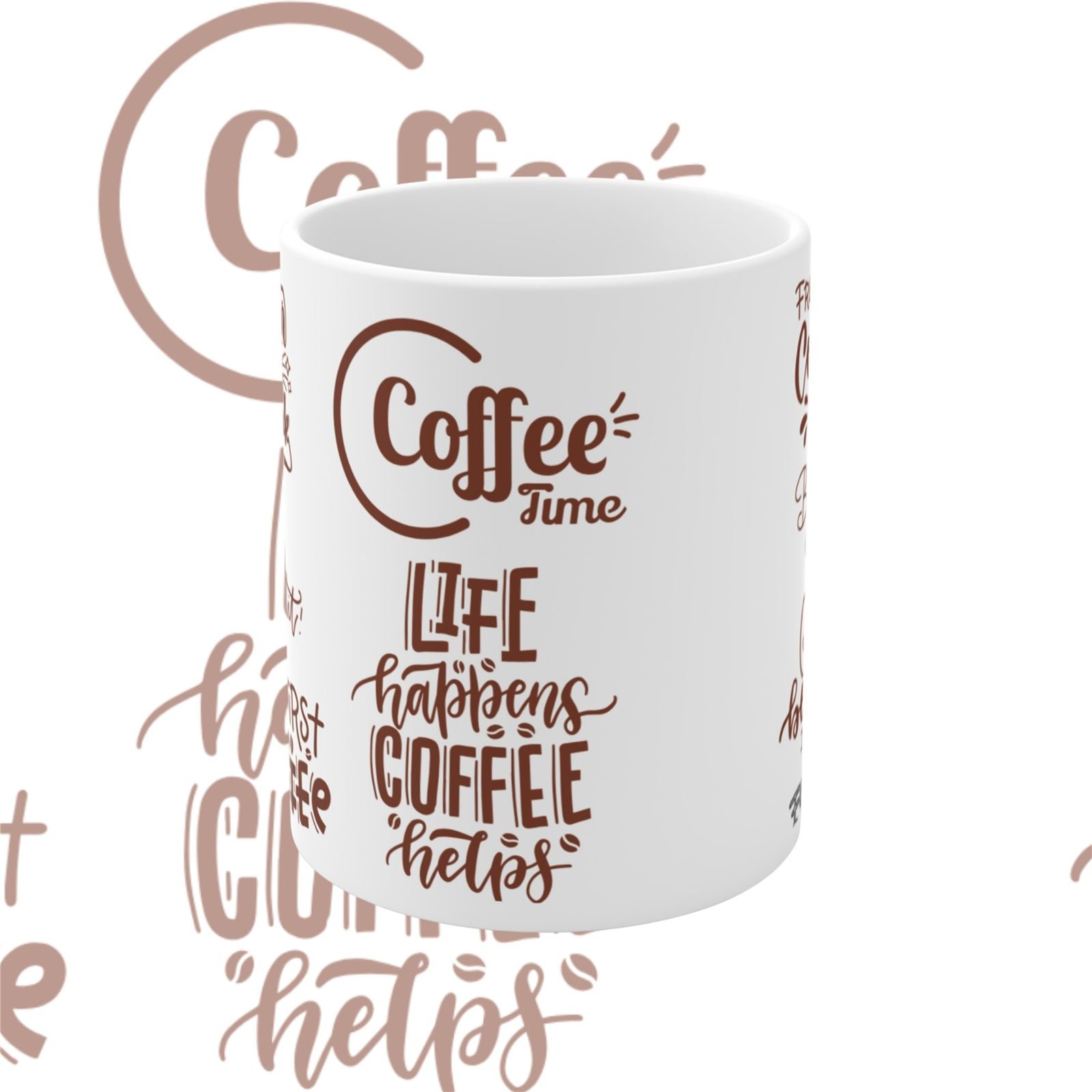 Coffee Quotes Typography Designer Ceramic Mug view 1