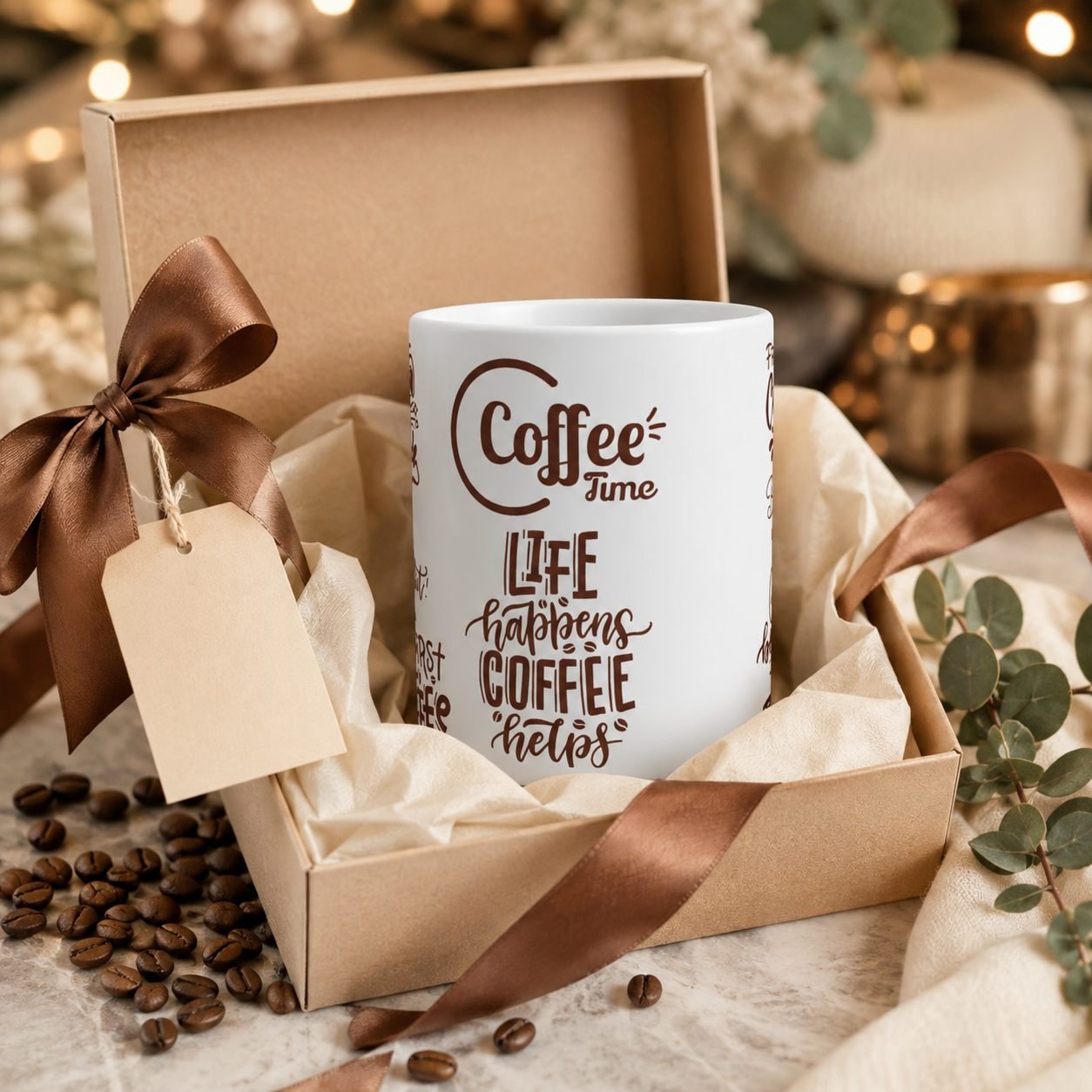 Coffee Quotes Typography Designer Ceramic Mug view 4