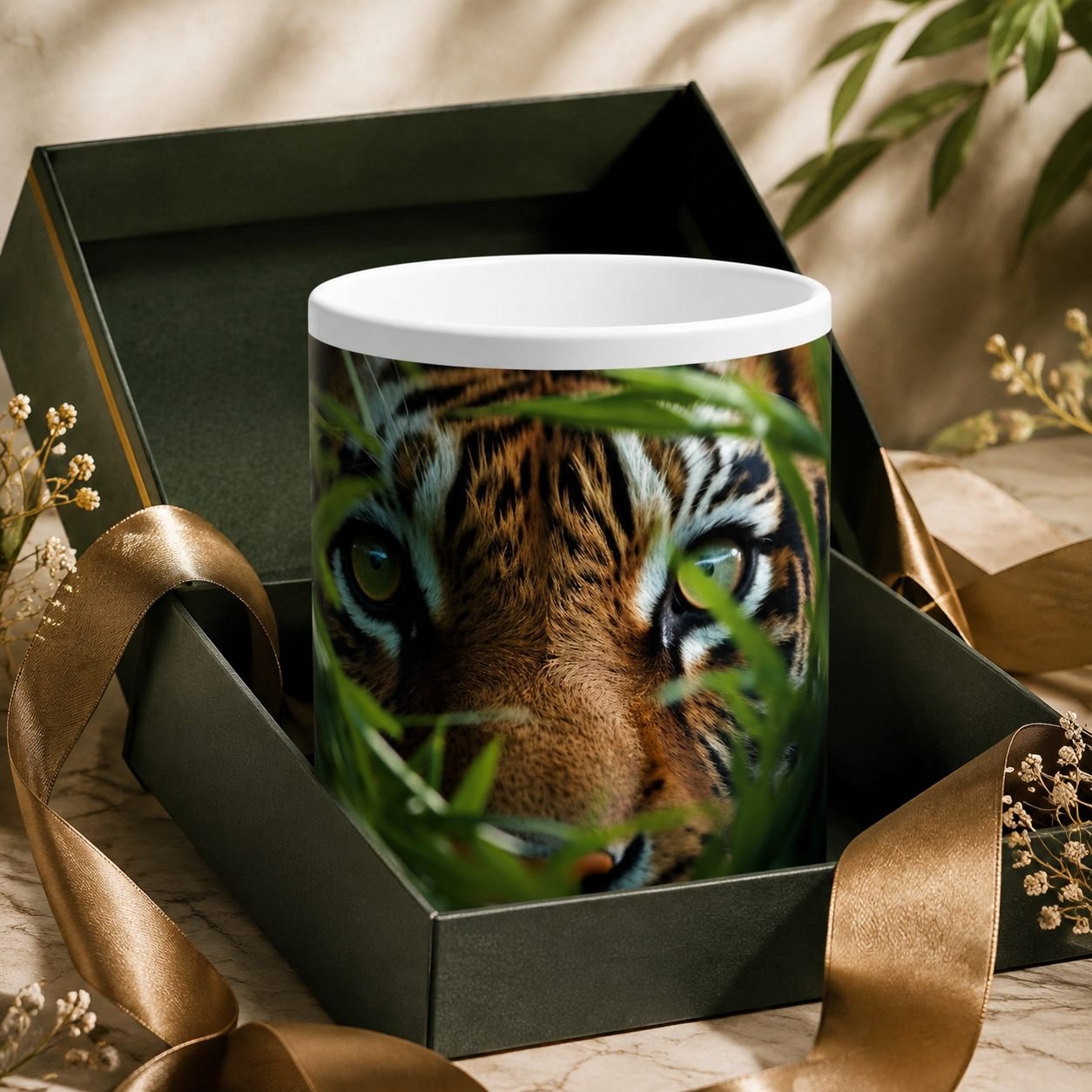 Hidden Tiger Wildlife Designer Ceramic Mug view 9