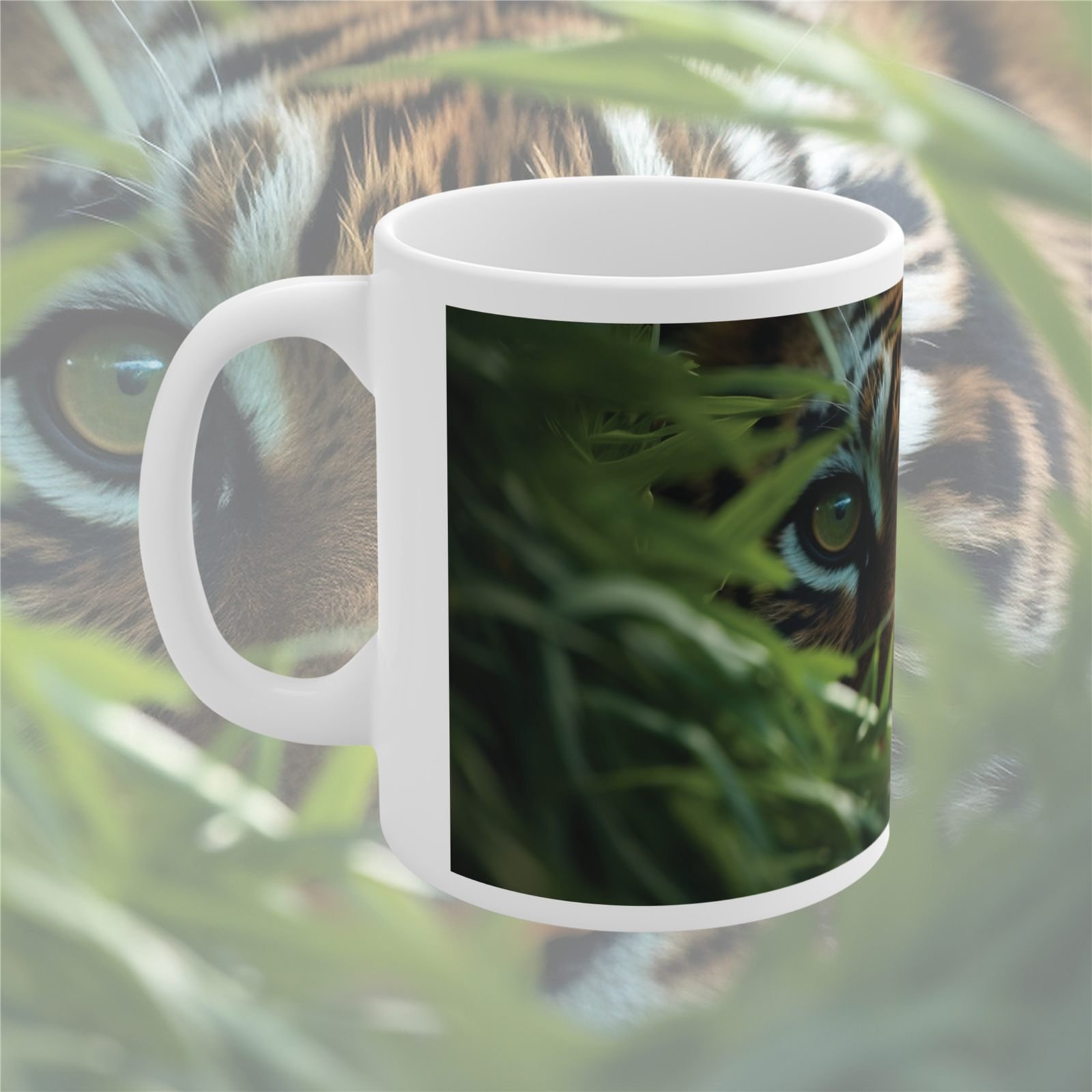 Hidden Tiger Wildlife Designer Ceramic Mug view 2