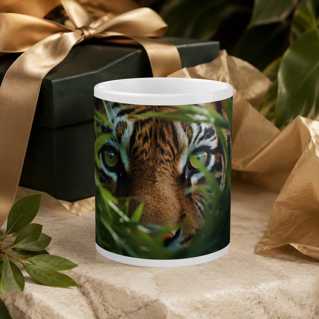 Hidden Tiger Wildlife Designer Ceramic Mug view 4