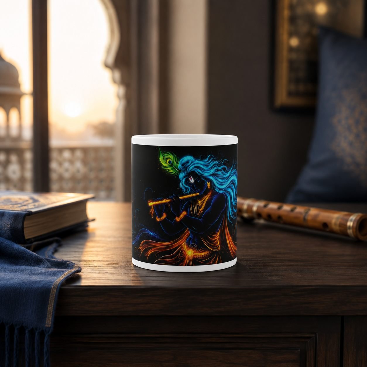 Neon Divine Flute Lord Krishna Mug – 325 ml view 9