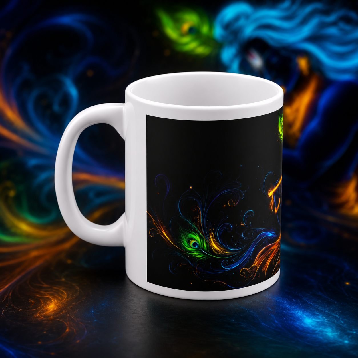 Neon Divine Flute Lord Krishna Mug – 325 ml view 2