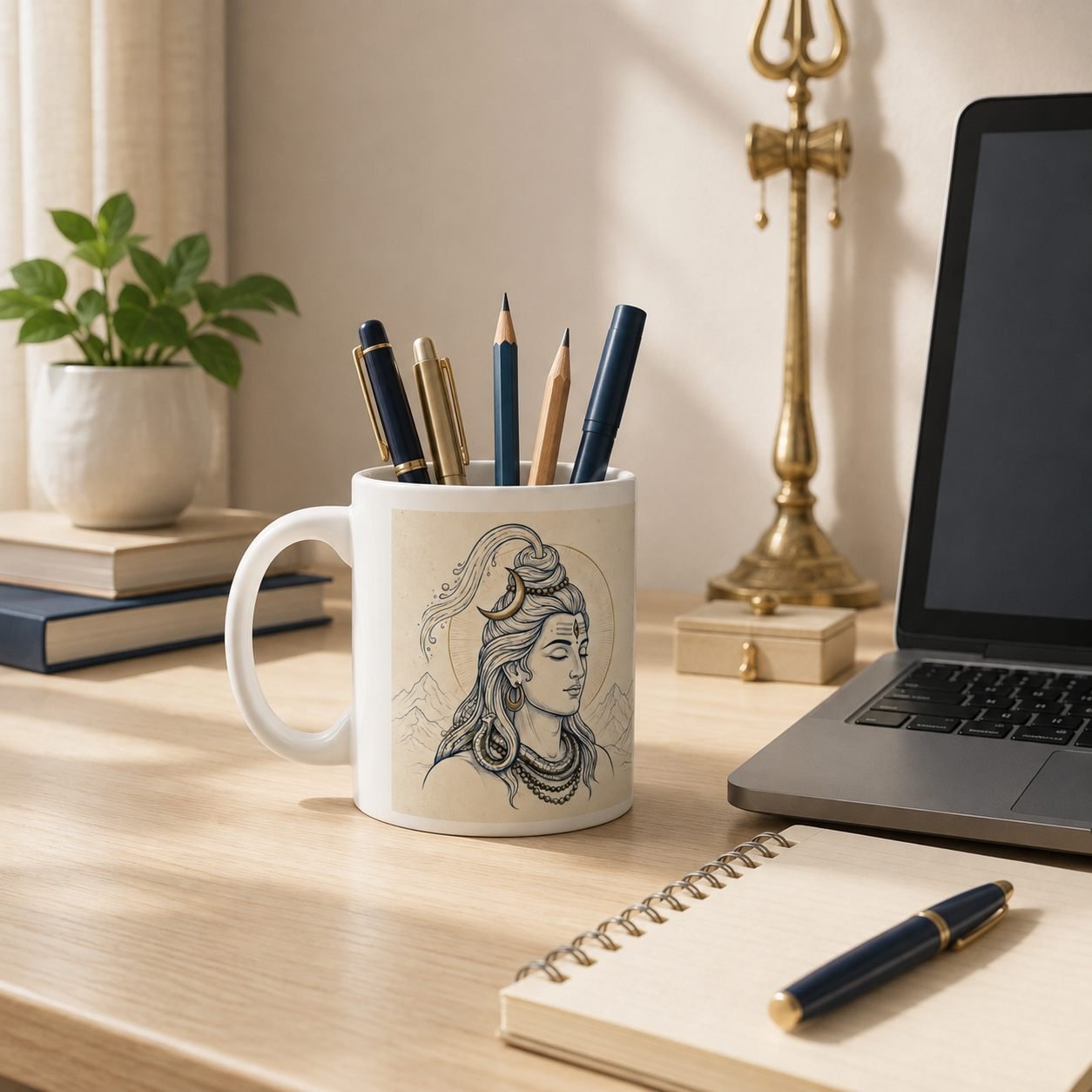 Om Namah Shivaya Minimal Line Art Mug – 325 ml view 5