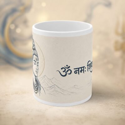 Om Namah Shivaya Minimal Line Art Mug – 325 ml