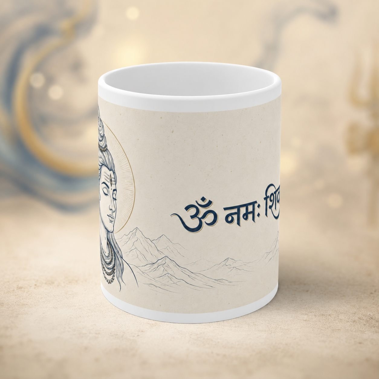 Om Namah Shivaya Minimal Line Art Mug – 325 ml view 1
