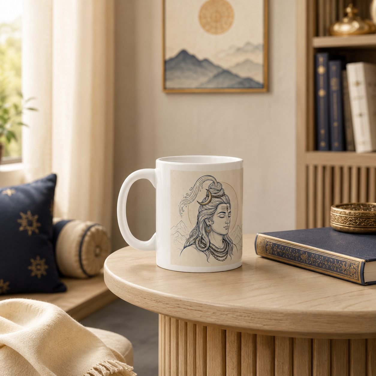 Om Namah Shivaya Minimal Line Art Mug – 325 ml view 9
