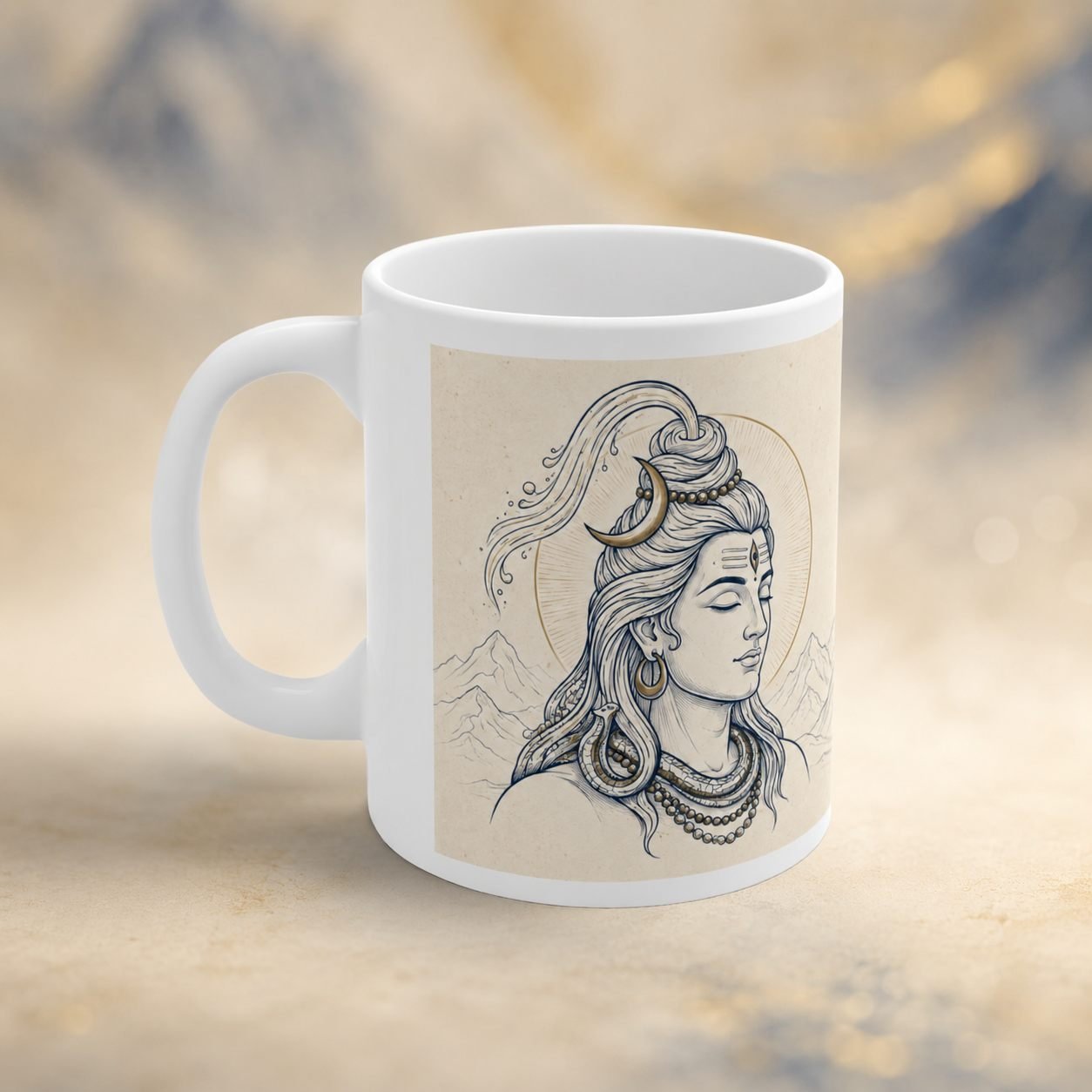 Om Namah Shivaya Minimal Line Art Mug – 325 ml view 2