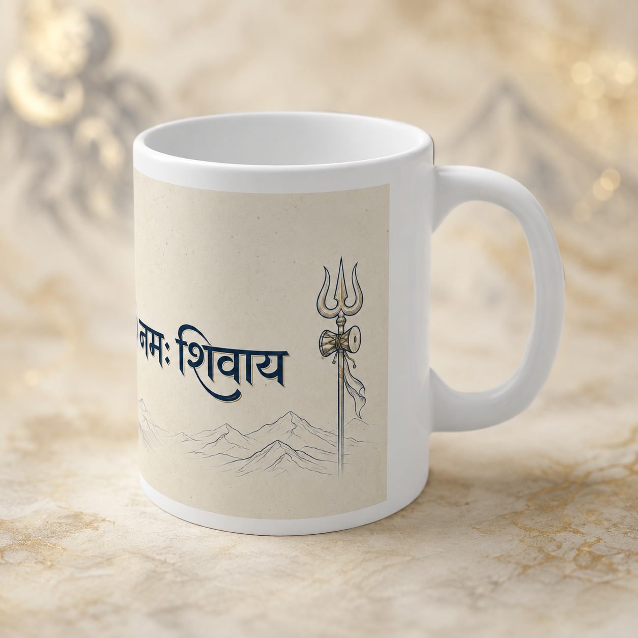 Om Namah Shivaya Minimal Line Art Mug – 325 ml view 3