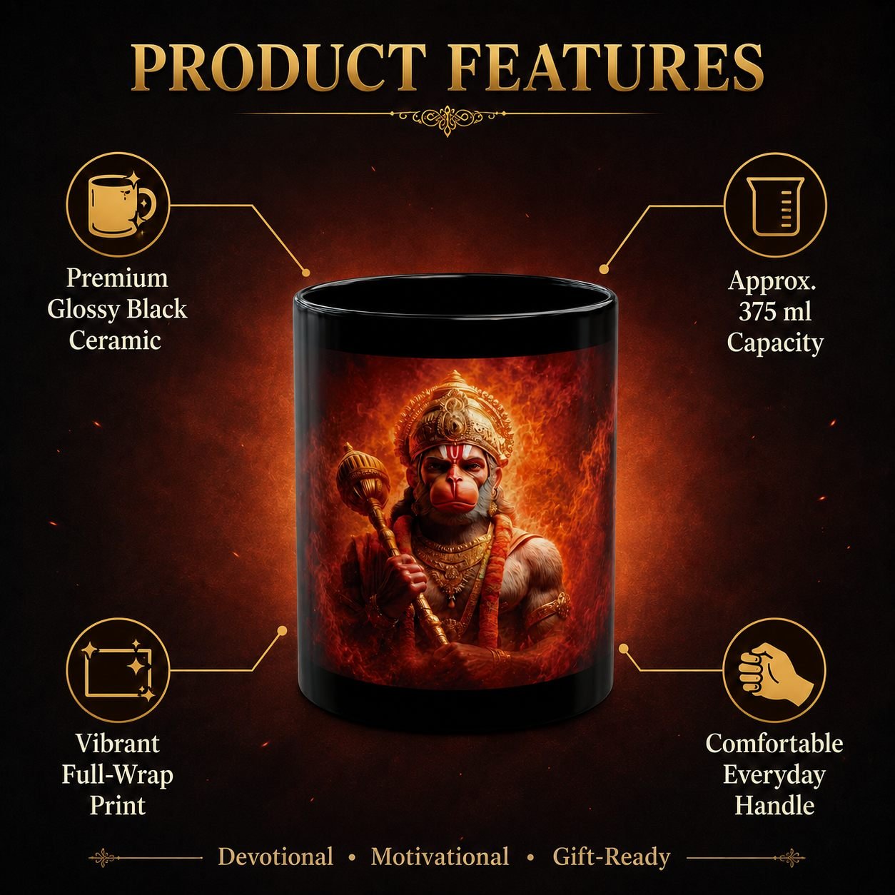 Jai Bajrang Bali Strength and Faith Mug – 325 ml view 11
