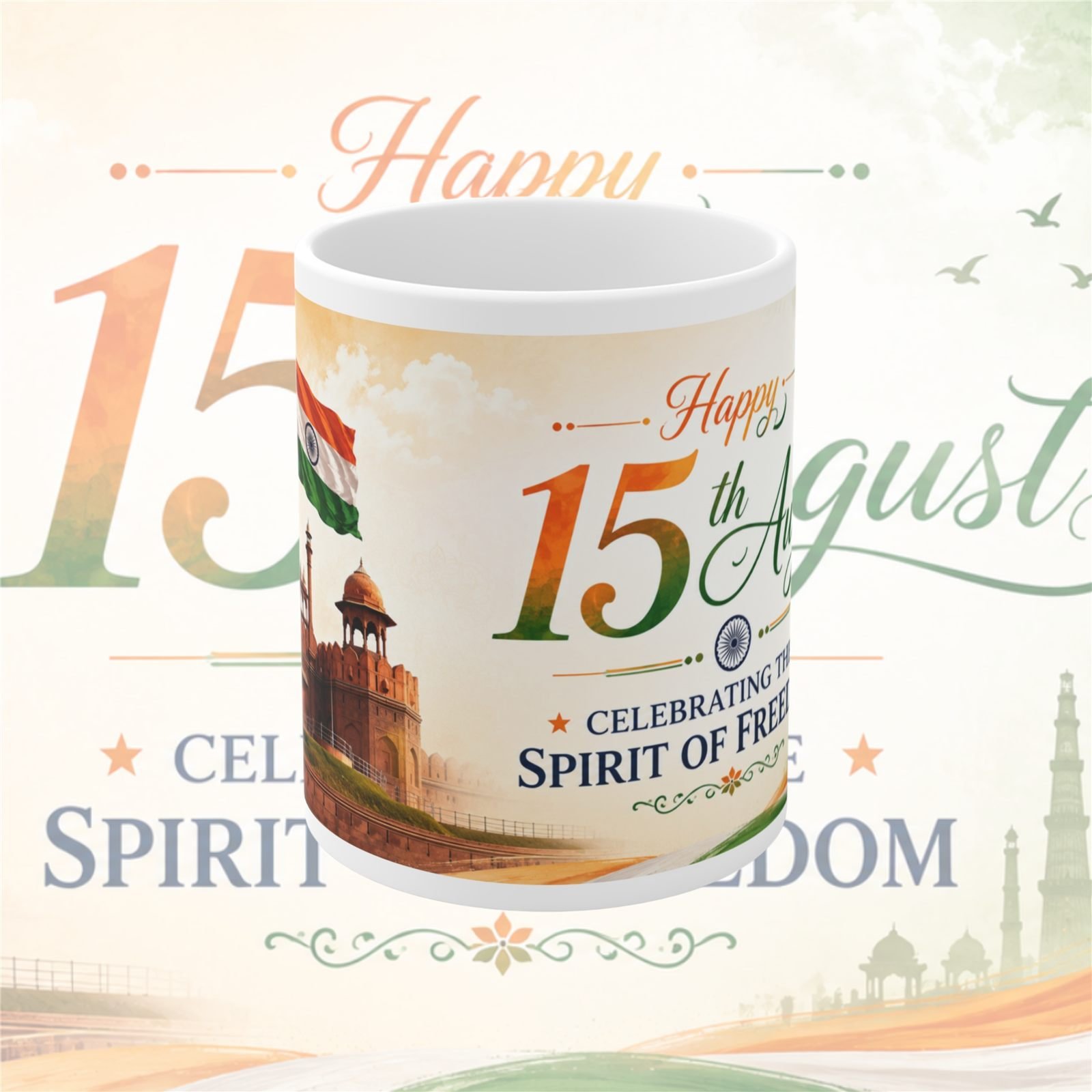 Red Fort Spirit of Freedom Festival Ceramic Mug view 1