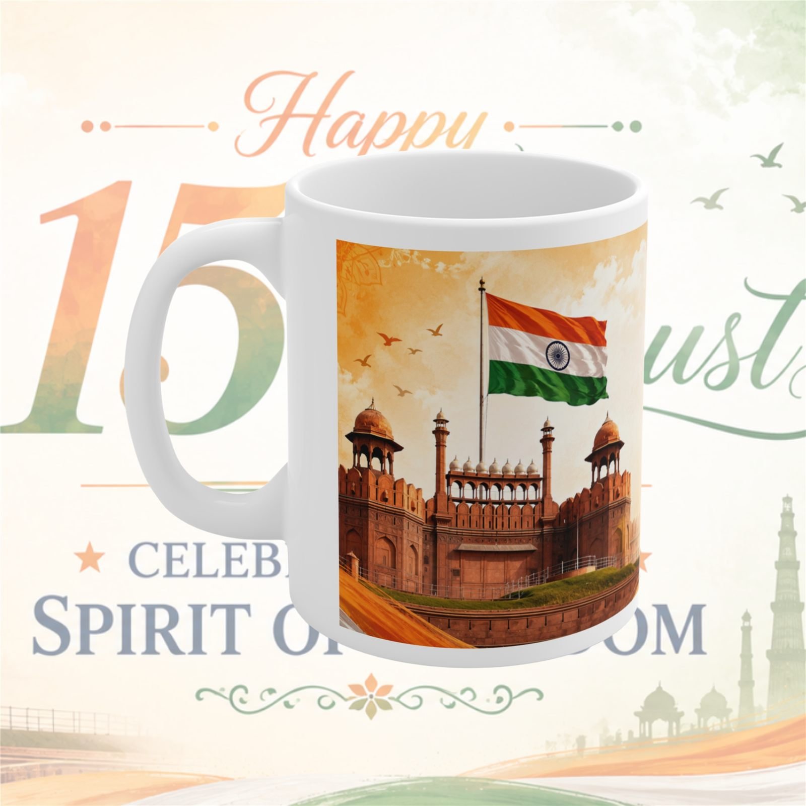 Red Fort Spirit of Freedom Festival Ceramic Mug view 2