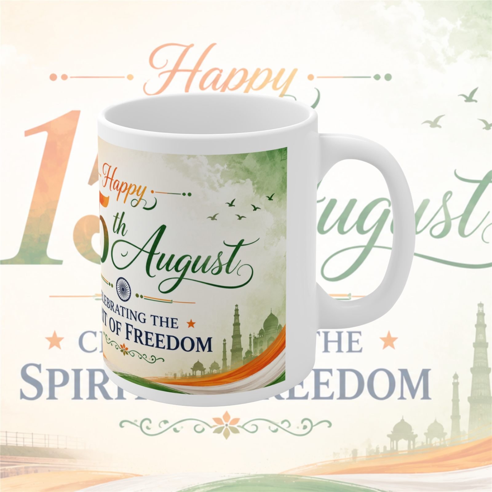 Red Fort Spirit of Freedom Festival Ceramic Mug view 3