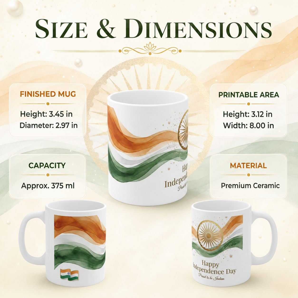 Red Fort Spirit of Freedom Festival Ceramic Mug view 13