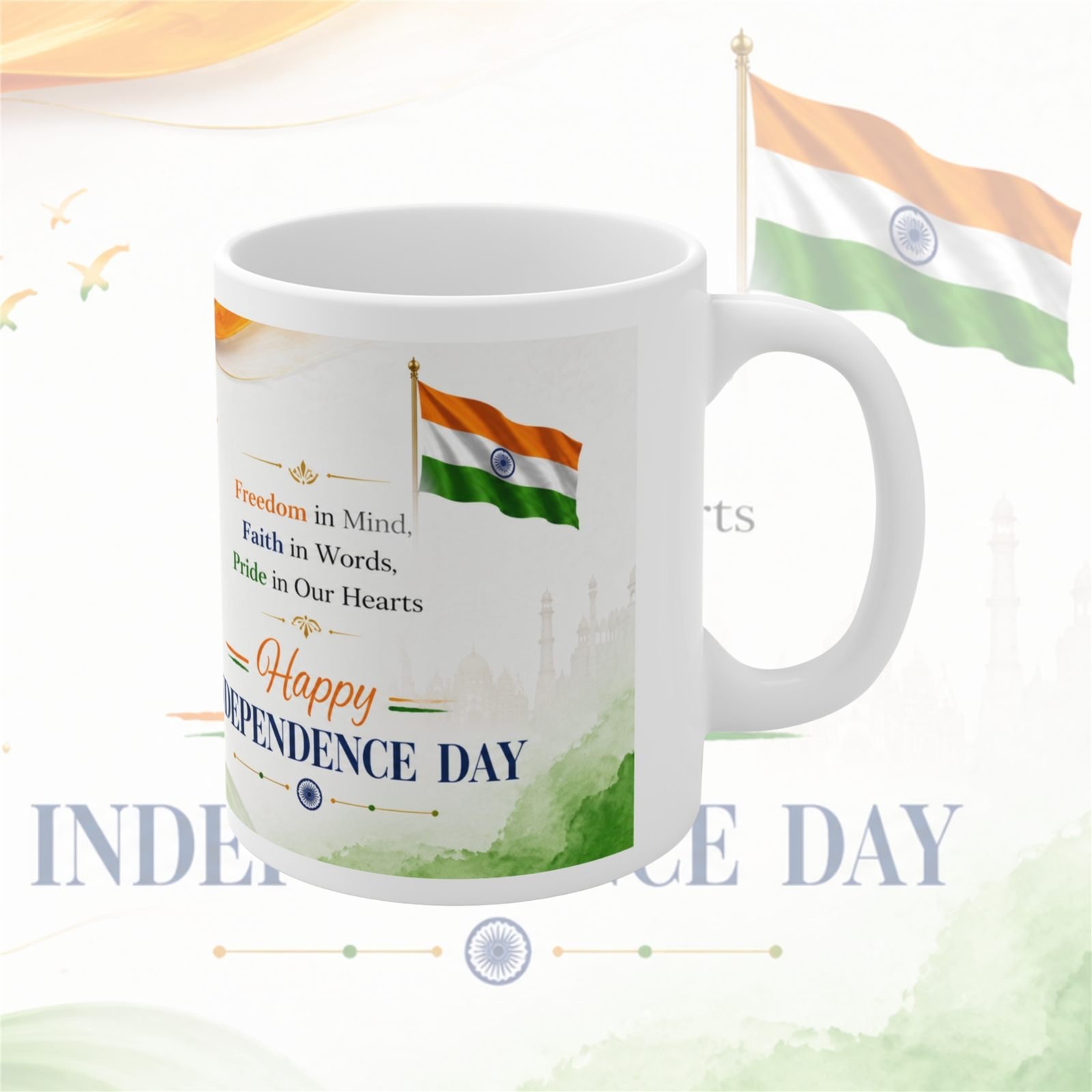 Freedom Faith Pride Independence Day Ceramic Mug view 2