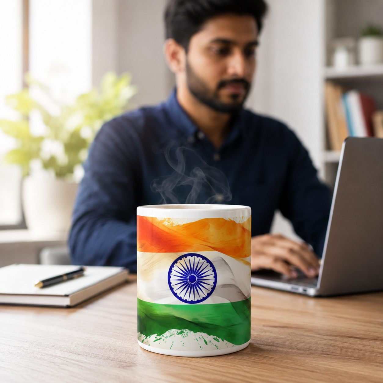 Artistic Indian Flag Festival Ceramic Mug view 5