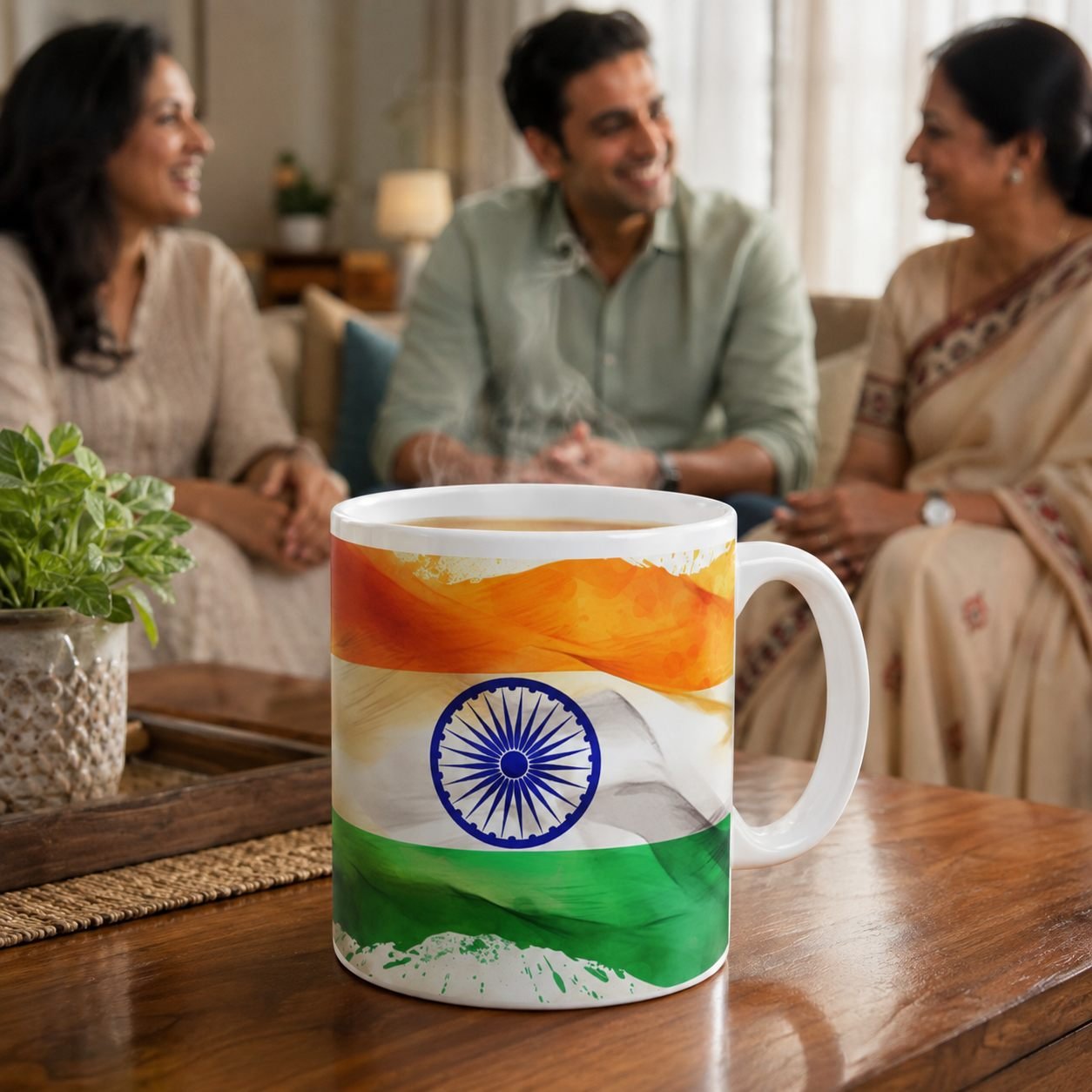 Artistic Indian Flag Festival Ceramic Mug view 6