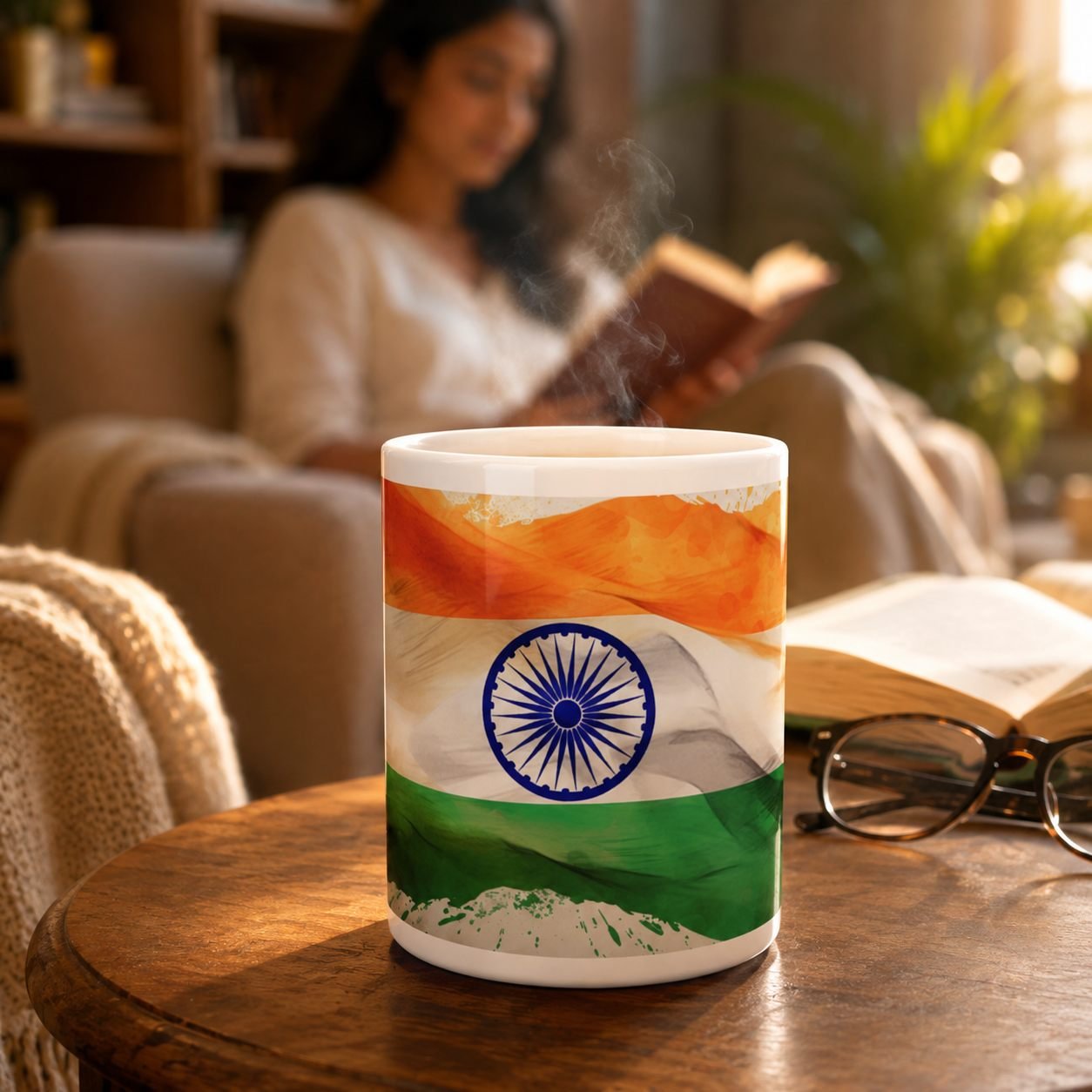 Artistic Indian Flag Festival Ceramic Mug view 7