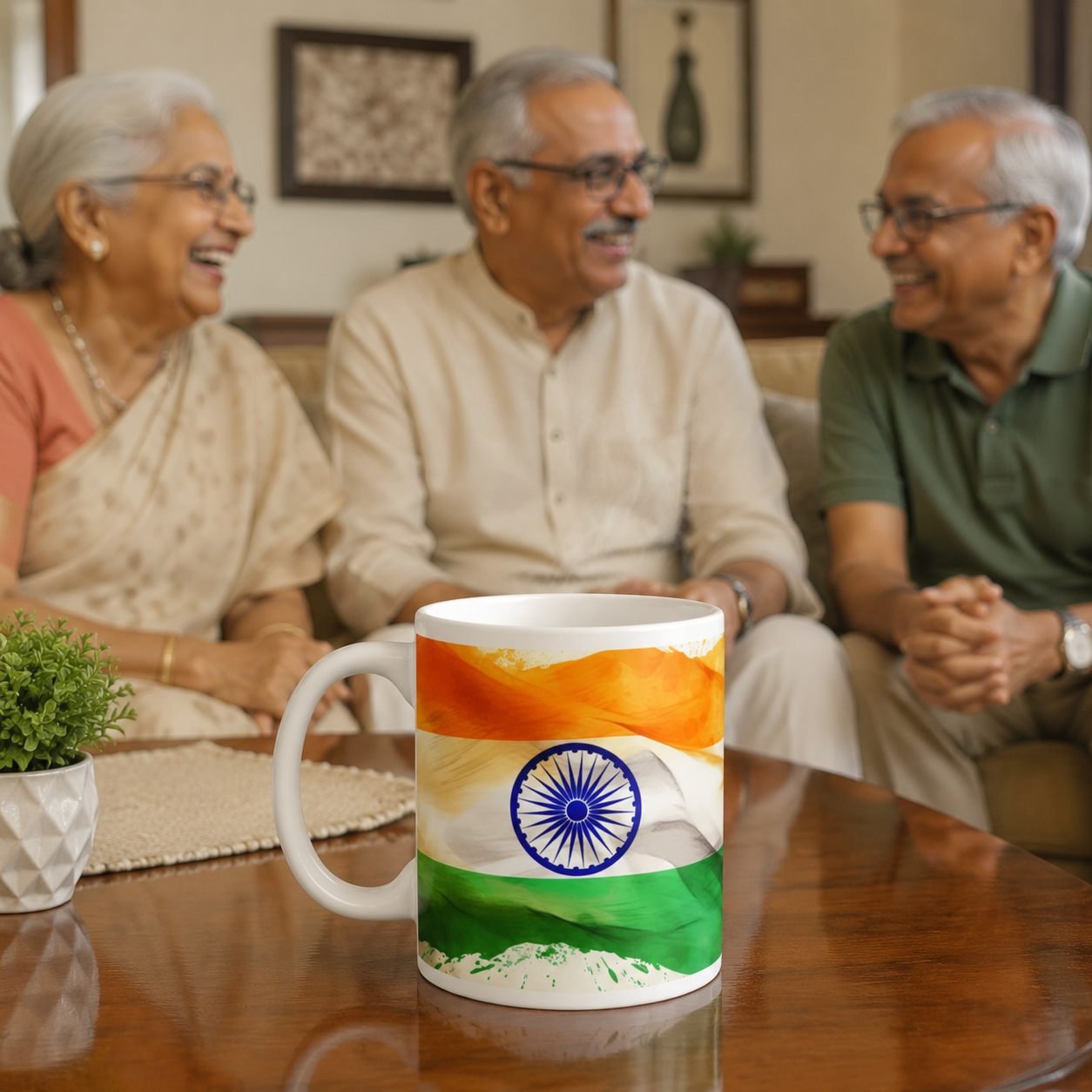 Artistic Indian Flag Festival Ceramic Mug view 8