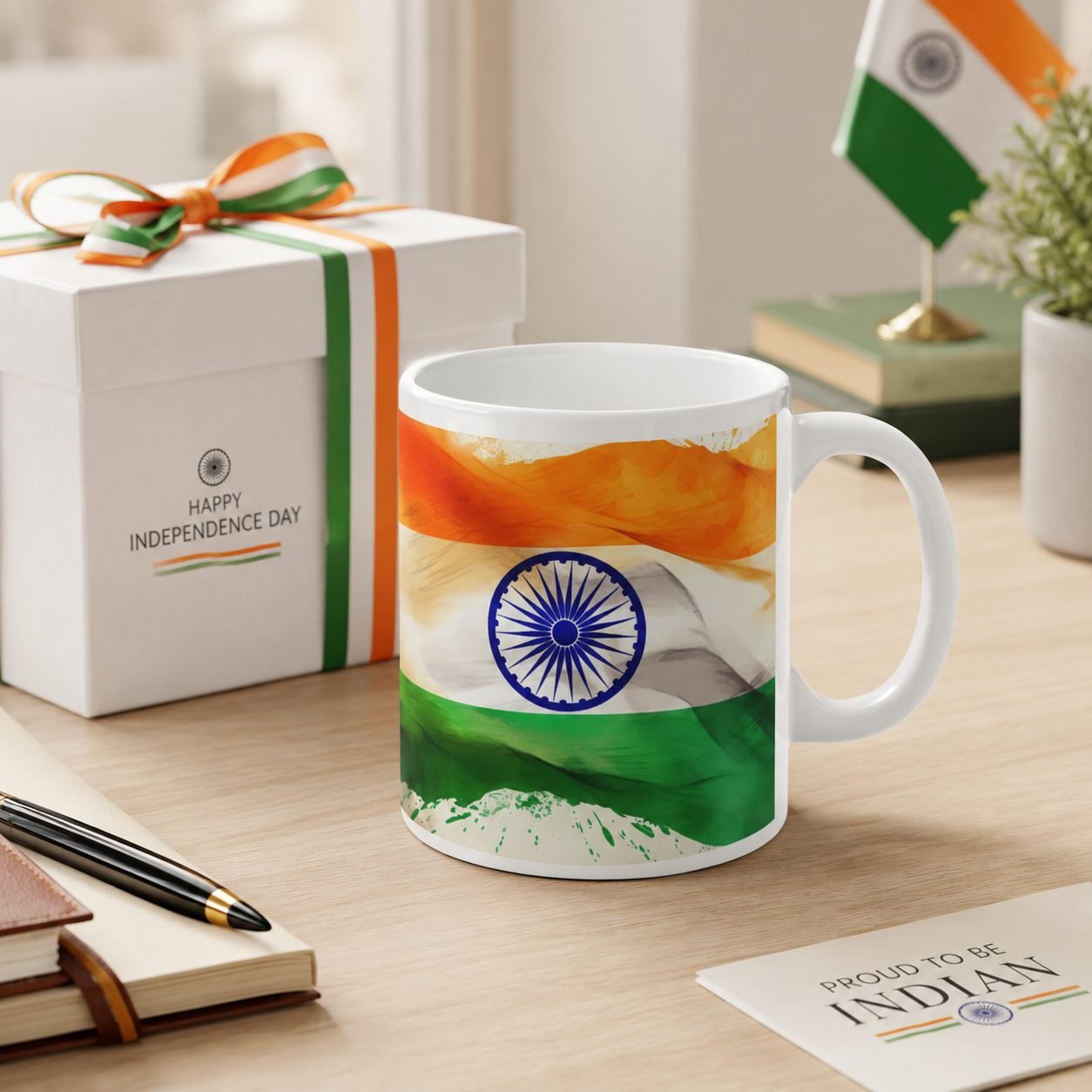 Artistic Indian Flag Festival Ceramic Mug view 10