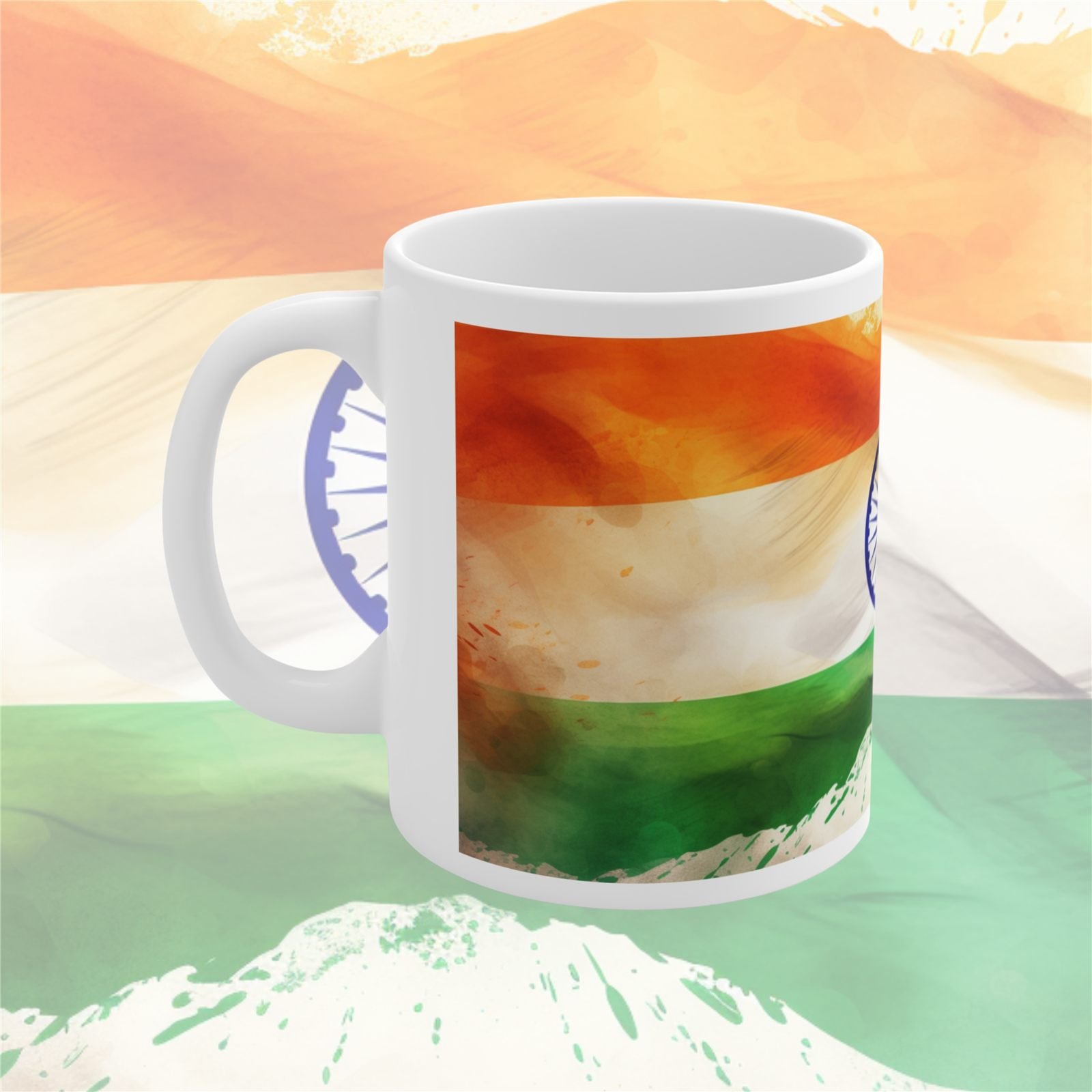 Artistic Indian Flag Festival Ceramic Mug view 2