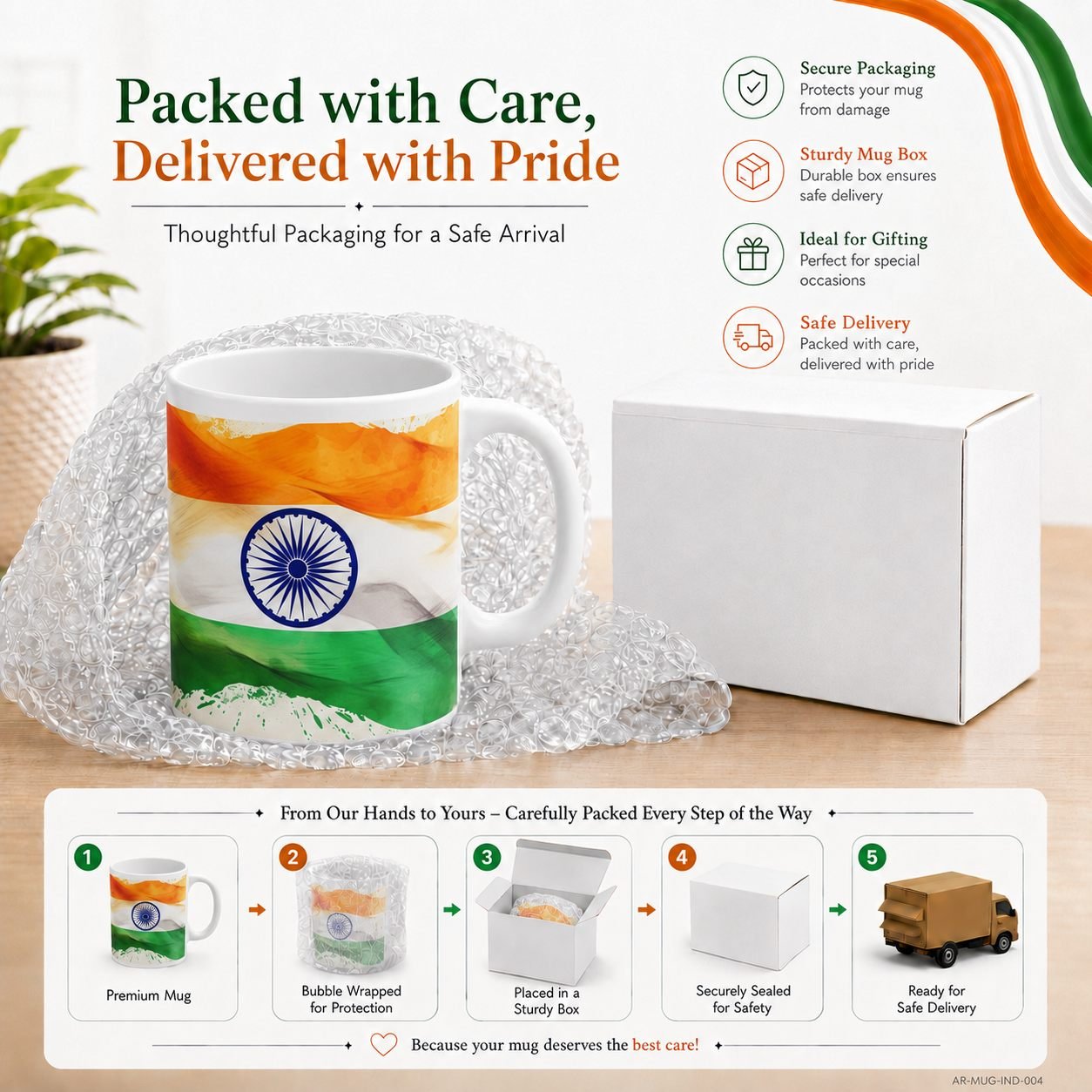Artistic Indian Flag Festival Ceramic Mug view 11
