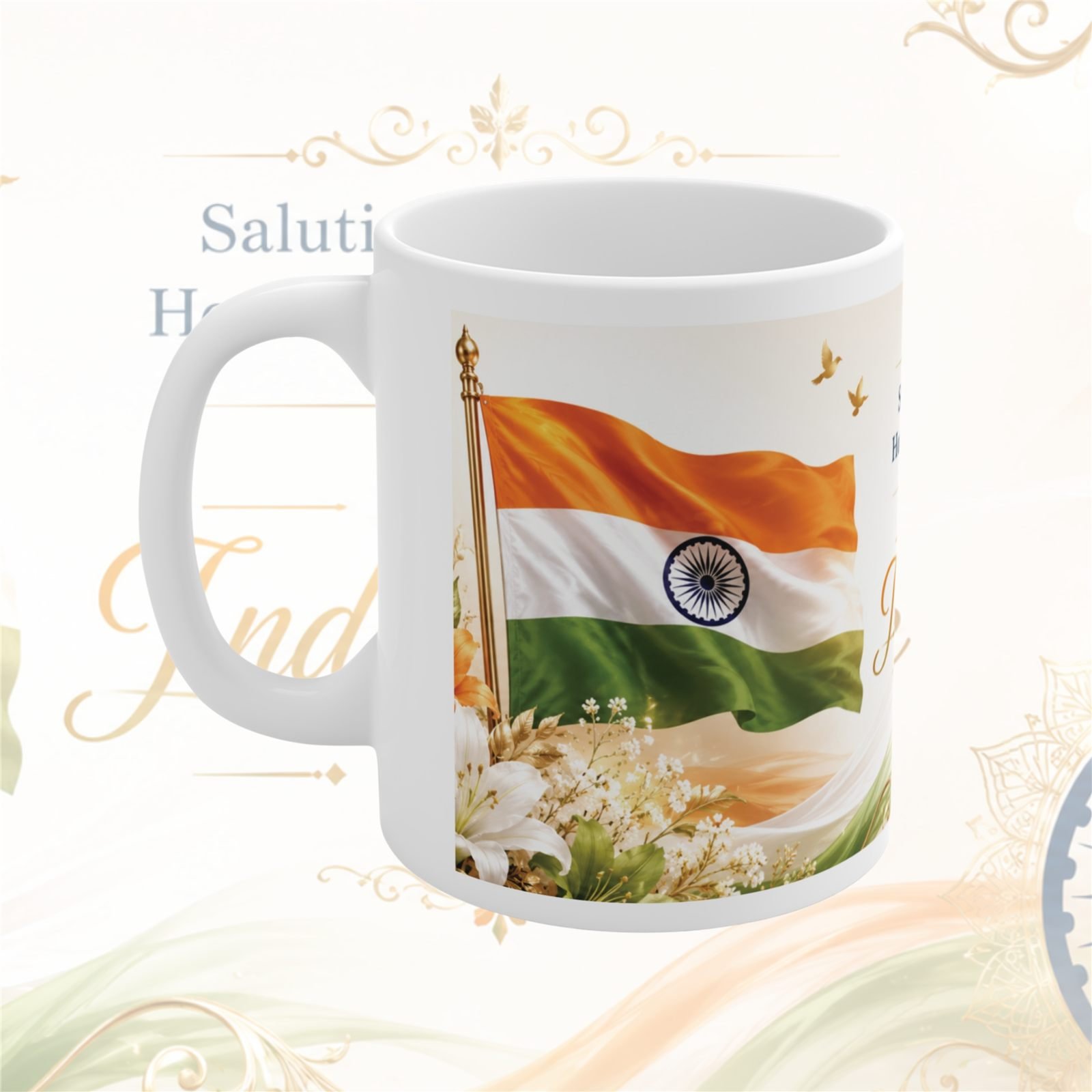 Saluting the Nation Independence Day Ceramic Mug view 2
