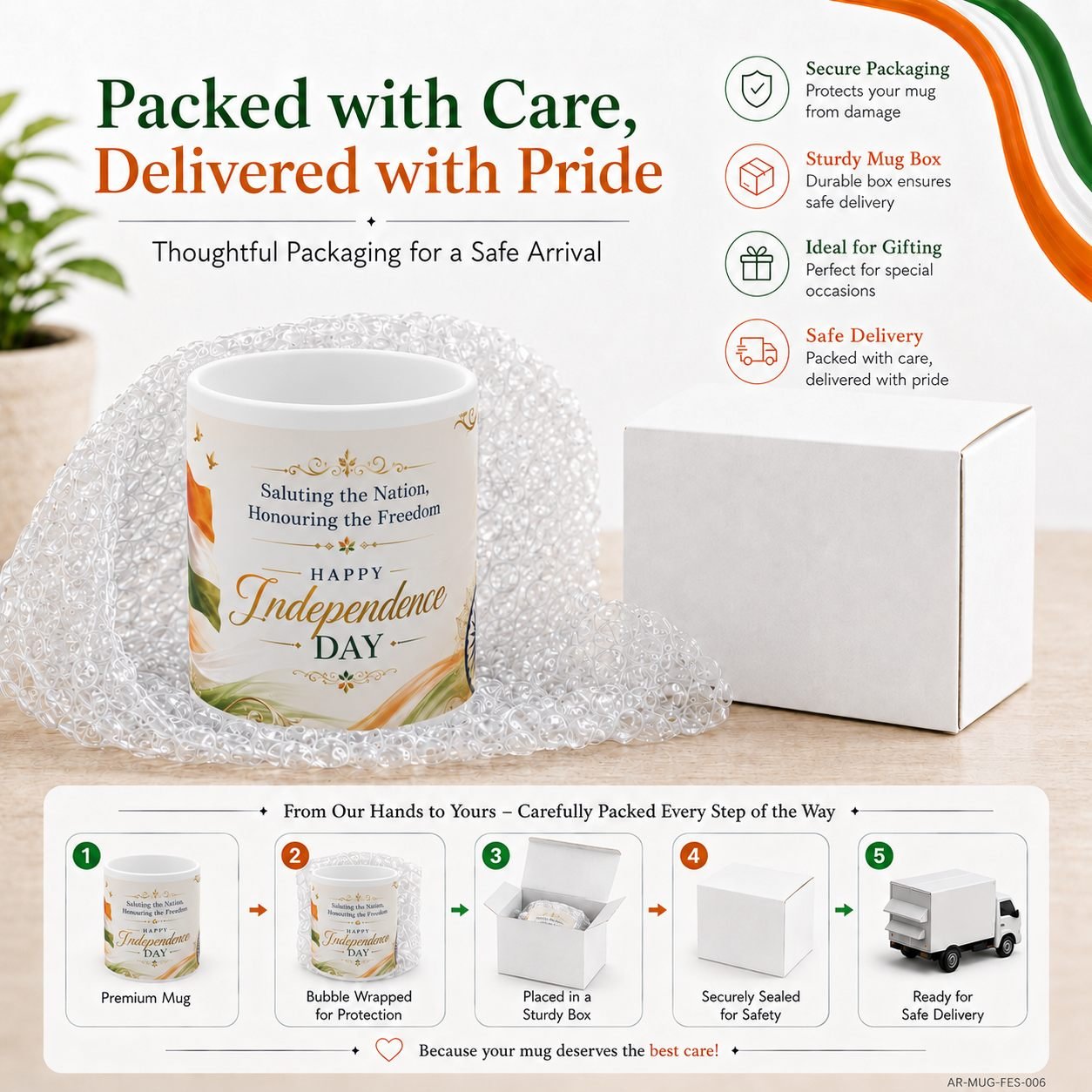 Saluting the Nation Independence Day Ceramic Mug view 10