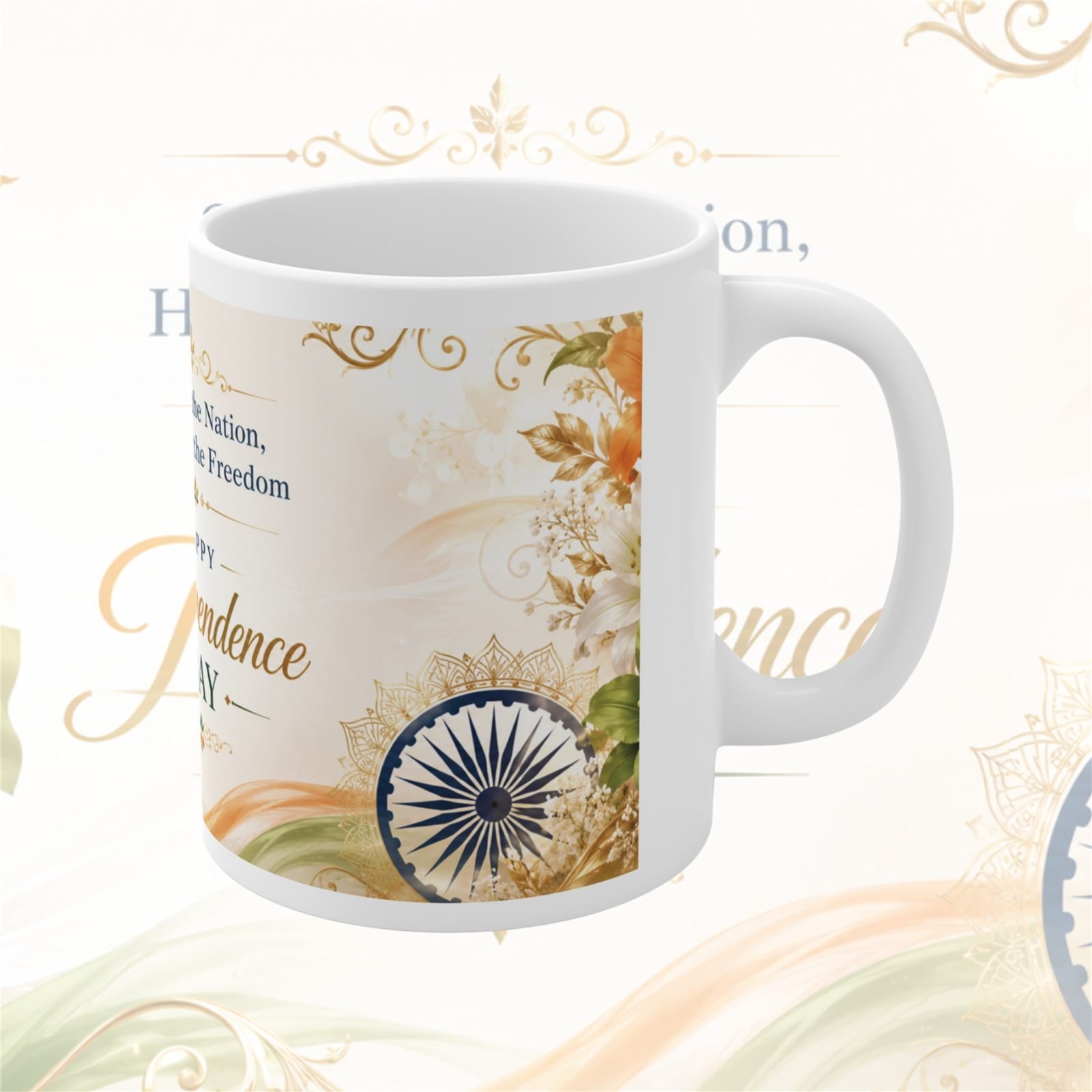 Saluting the Nation Independence Day Ceramic Mug view 3