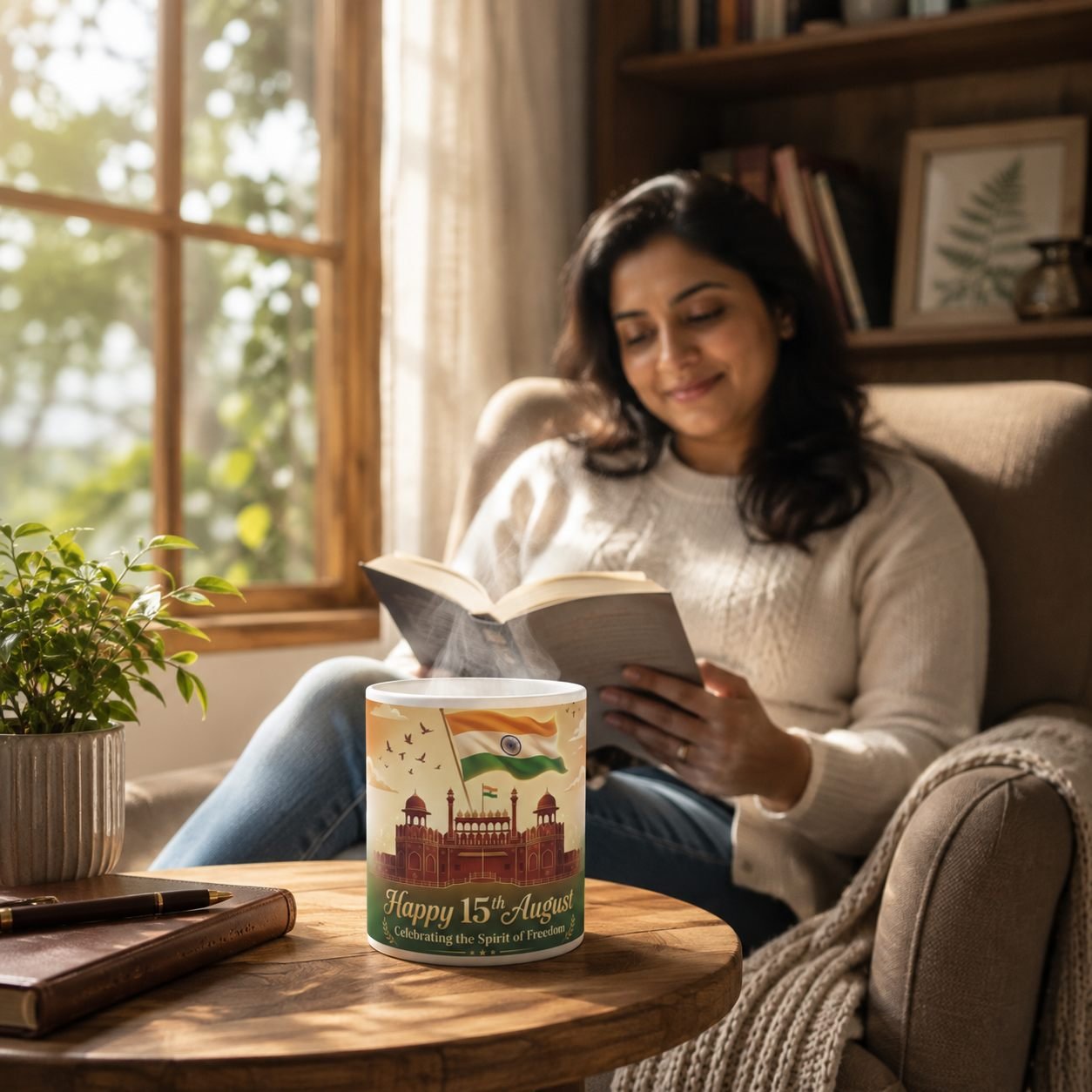 Red Fort Happy 15th August Festival Ceramic Mug view 4