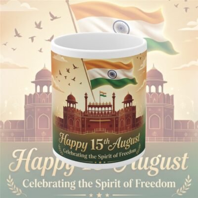 Red Fort Happy 15th August Festival Ceramic Mug