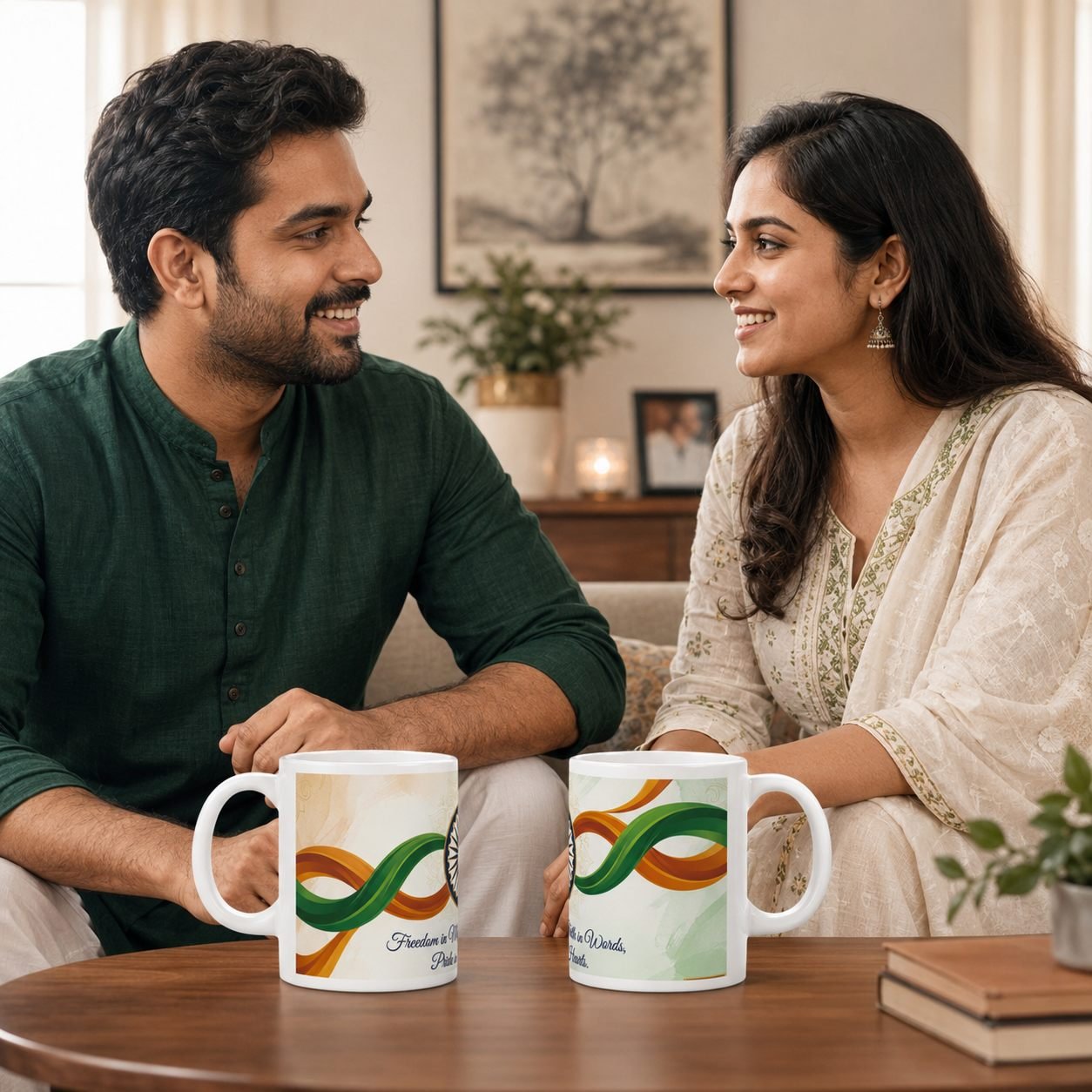 Freedom in Mind Tricolour Ribbon Ceramic Mug view 7
