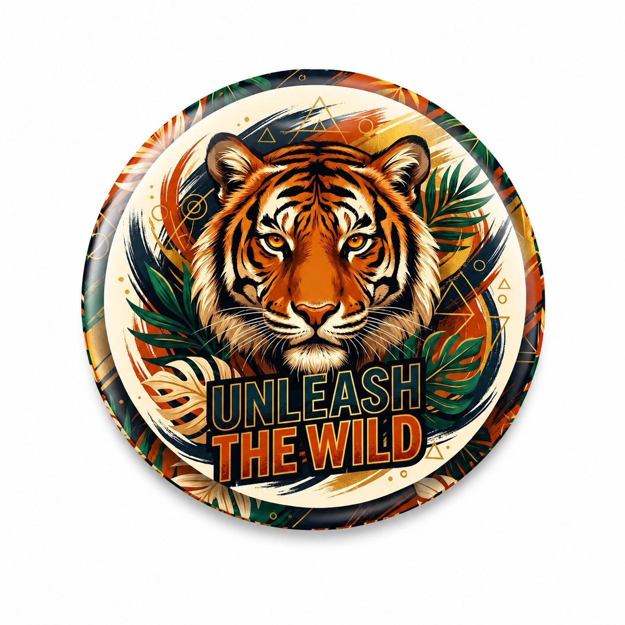 Unleash the Wild Tiger Pin Badge view 1